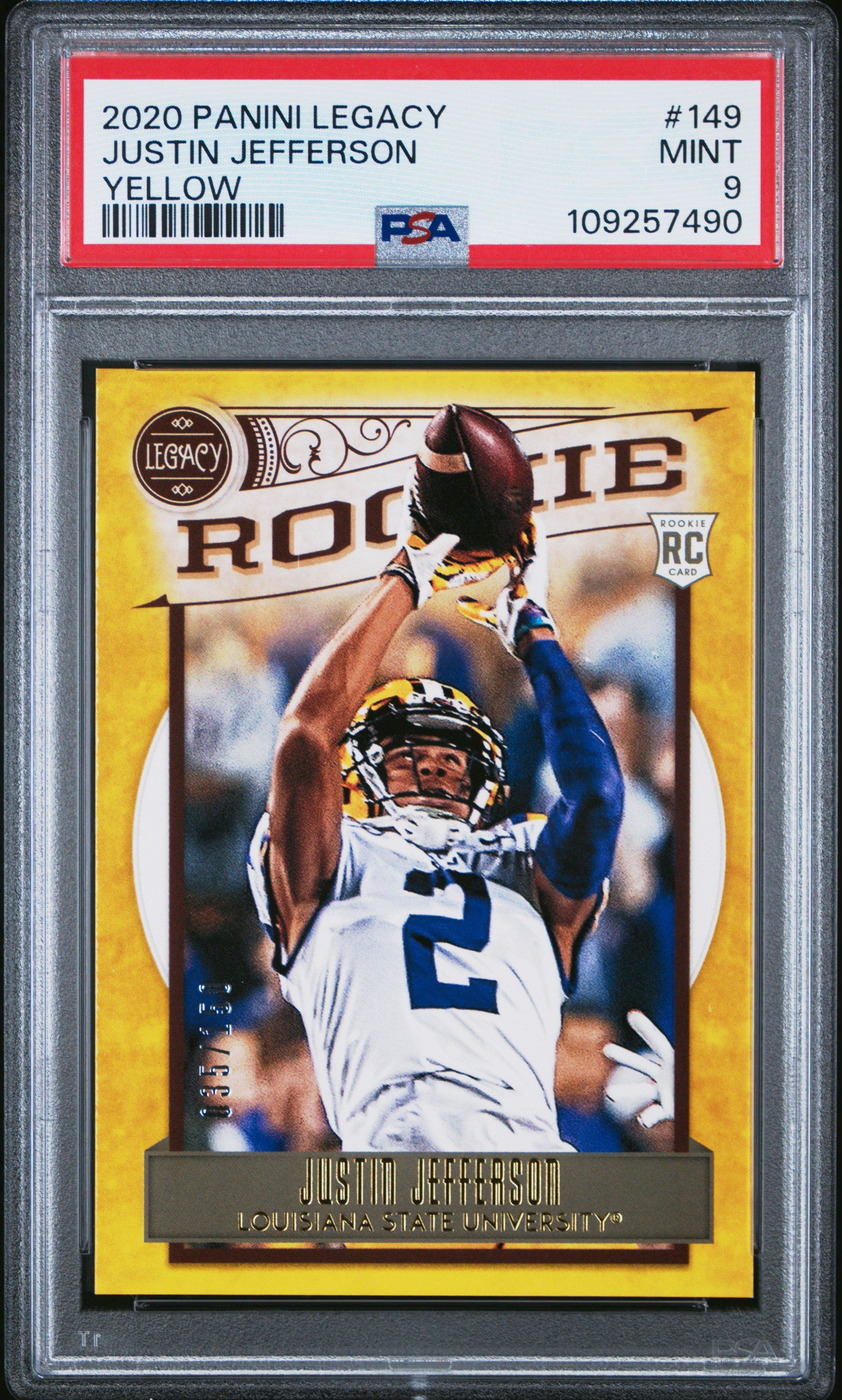 2020 Panini Legacy 149 Justin Jefferson Yellow PSA 9