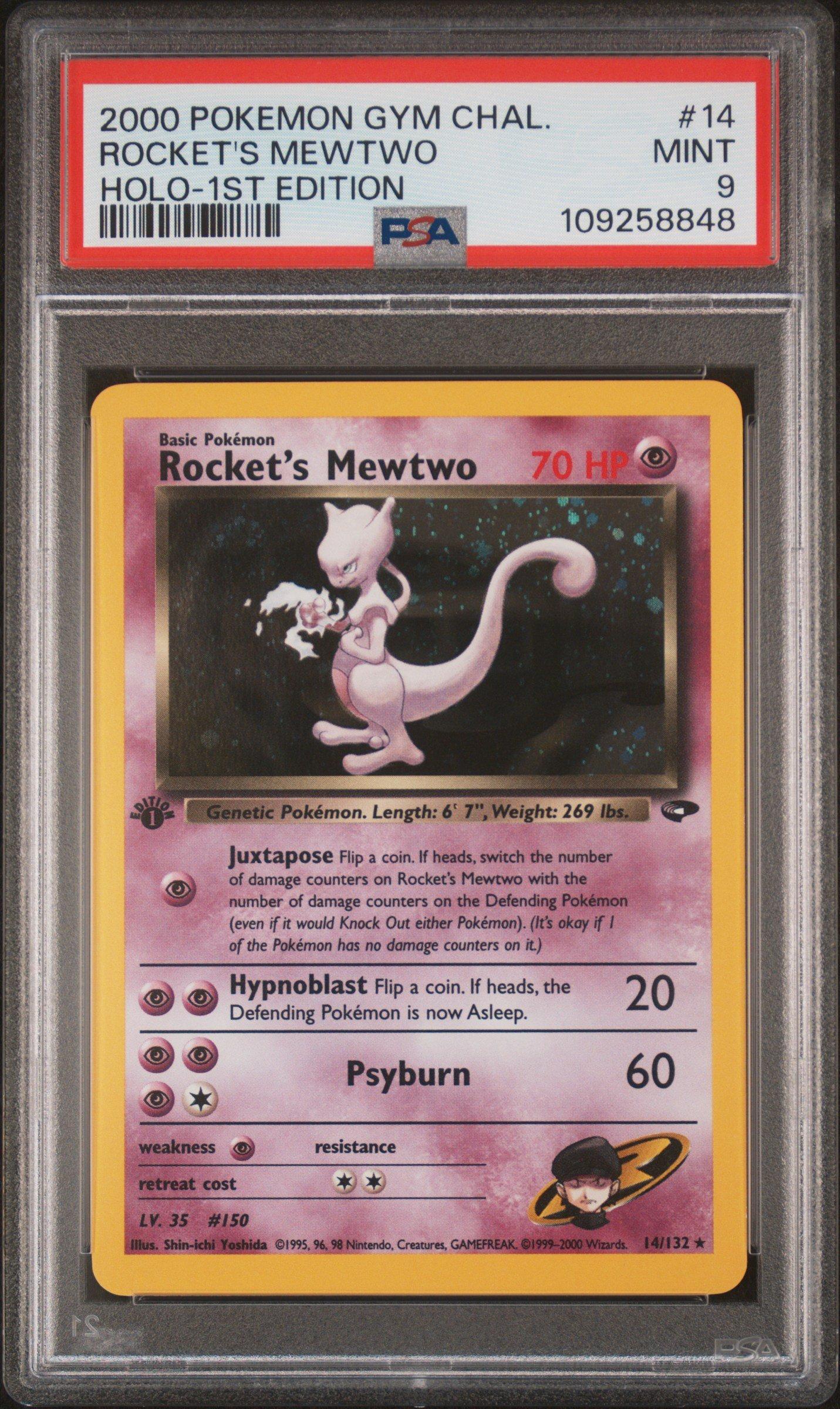 2000 Pokemon Gym Challenge 14 Rocket's Mewtwo Holo-1st Edition PSA