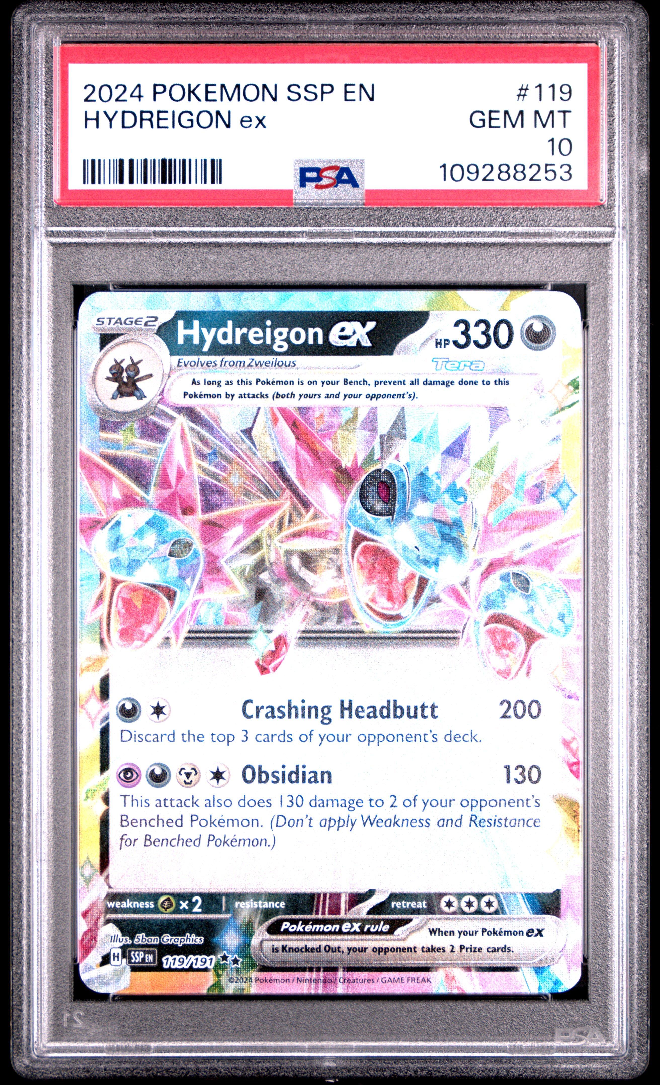 2024 Pokemon Ssp En-surging Sparks 119 Hydreigon Ex PSA 10 Graded