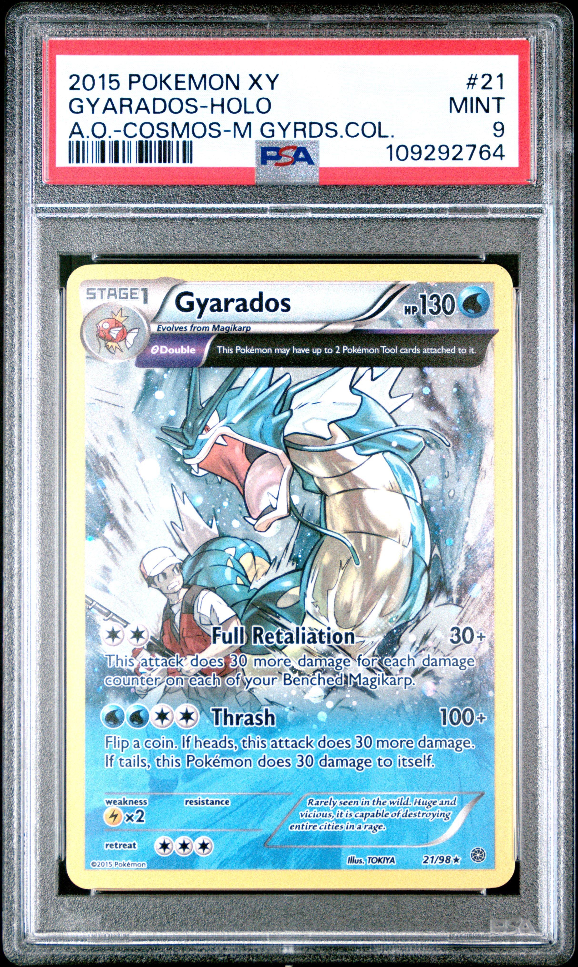2015 Pokemon Xy Ancient Origins 21 Gyarados-holo Cosmos-mega Gyarados Collection PSA