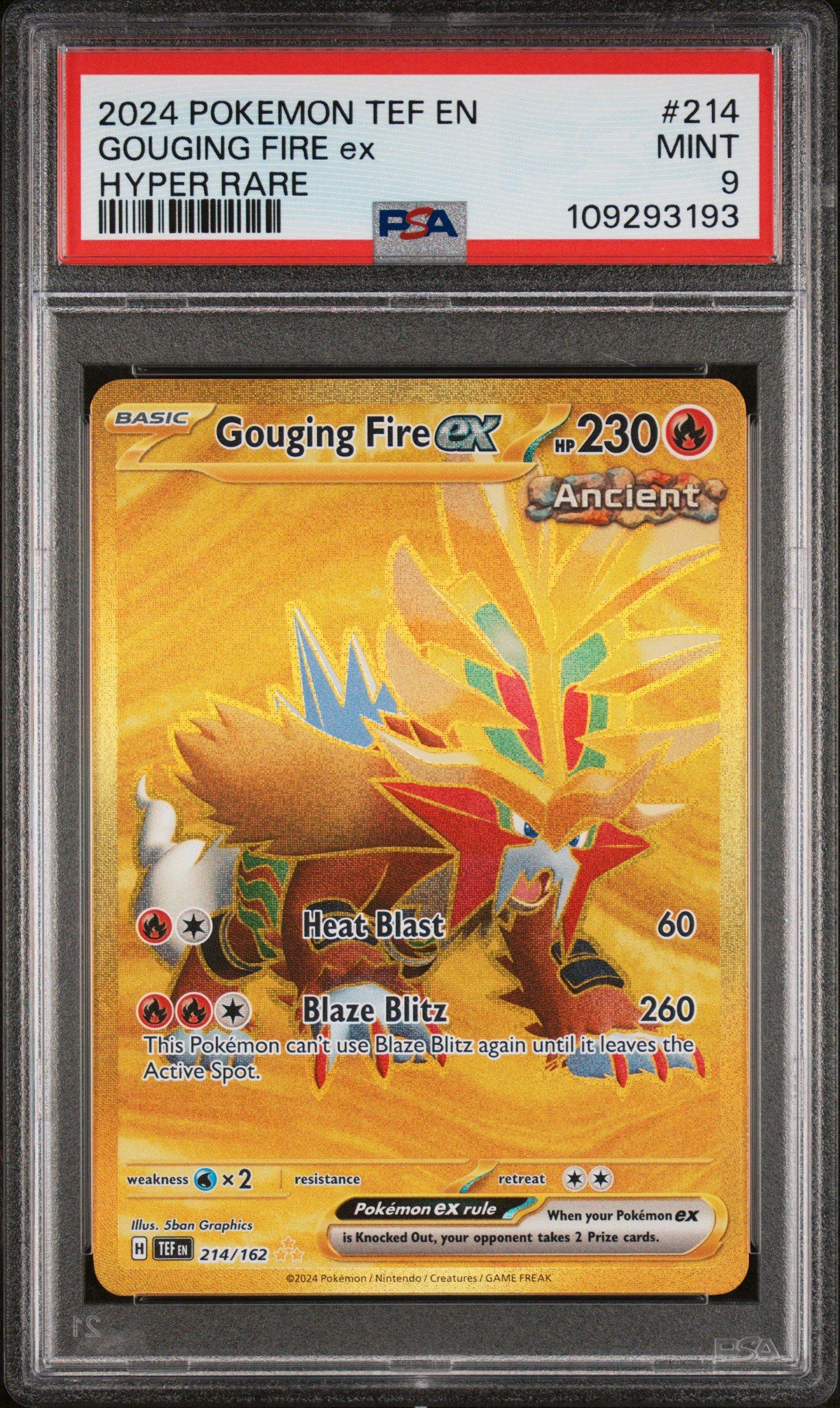 2024 Pokemon Tef En-temporal Forces 214 Gouging Fire Ex Hyper Rare