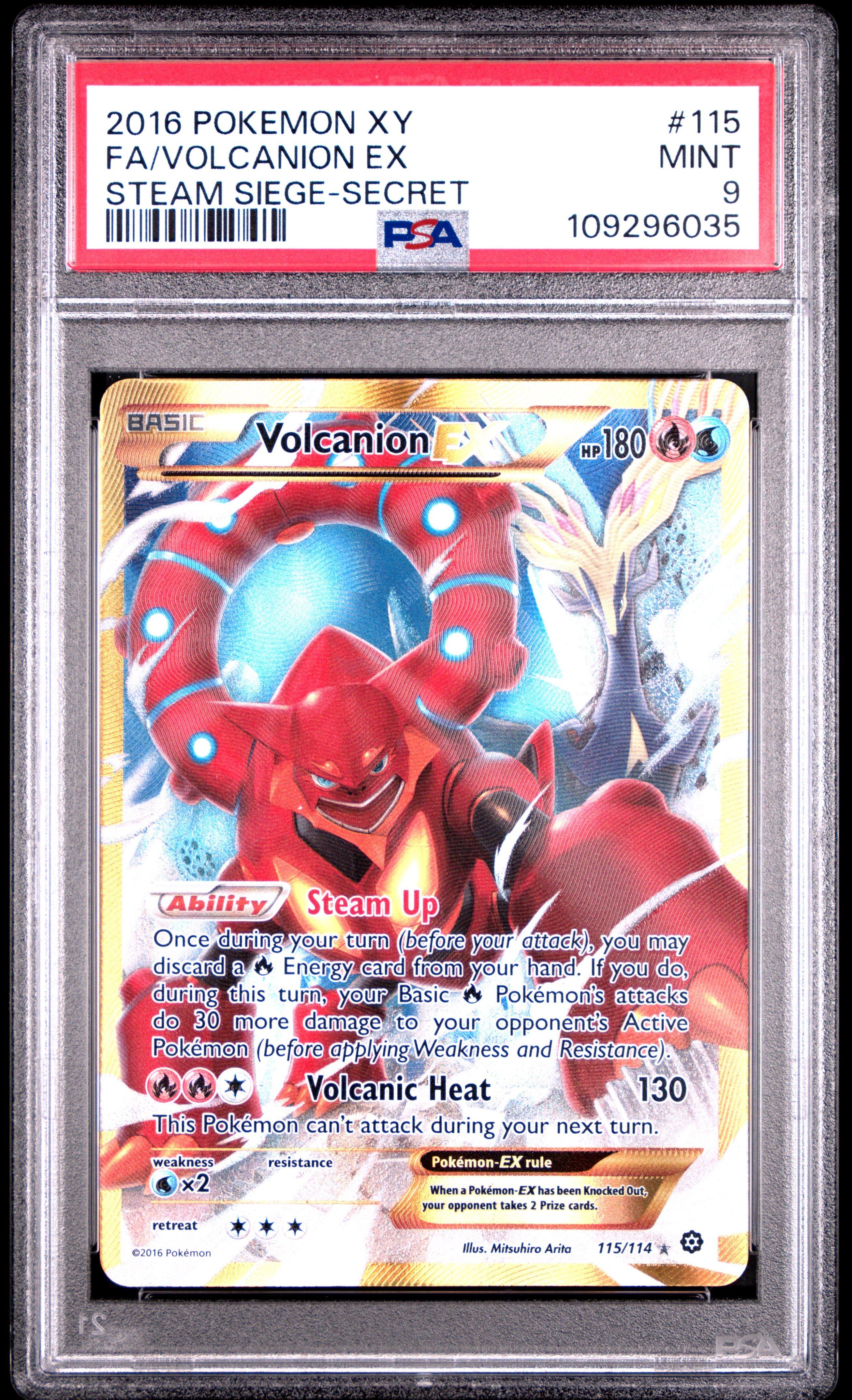 2016 Pokemon Xy Steam Siege 115 Full Art/volcanion Ex Secret PSA