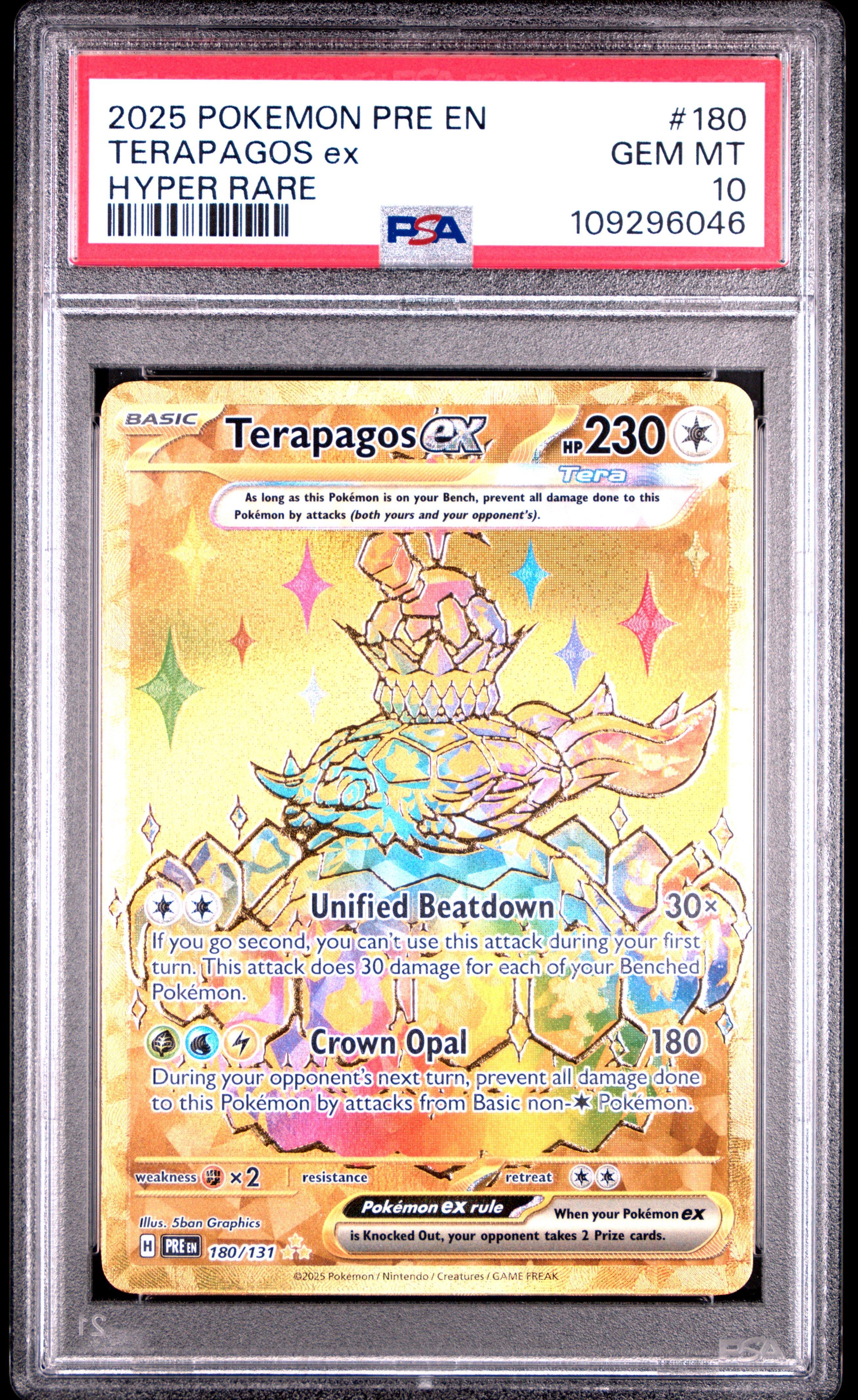 2025 Pokemon Pre En-prismatic Evolutions 180 Terapagos Ex Hyper Rare PSA 10  Graded Card | GameStop