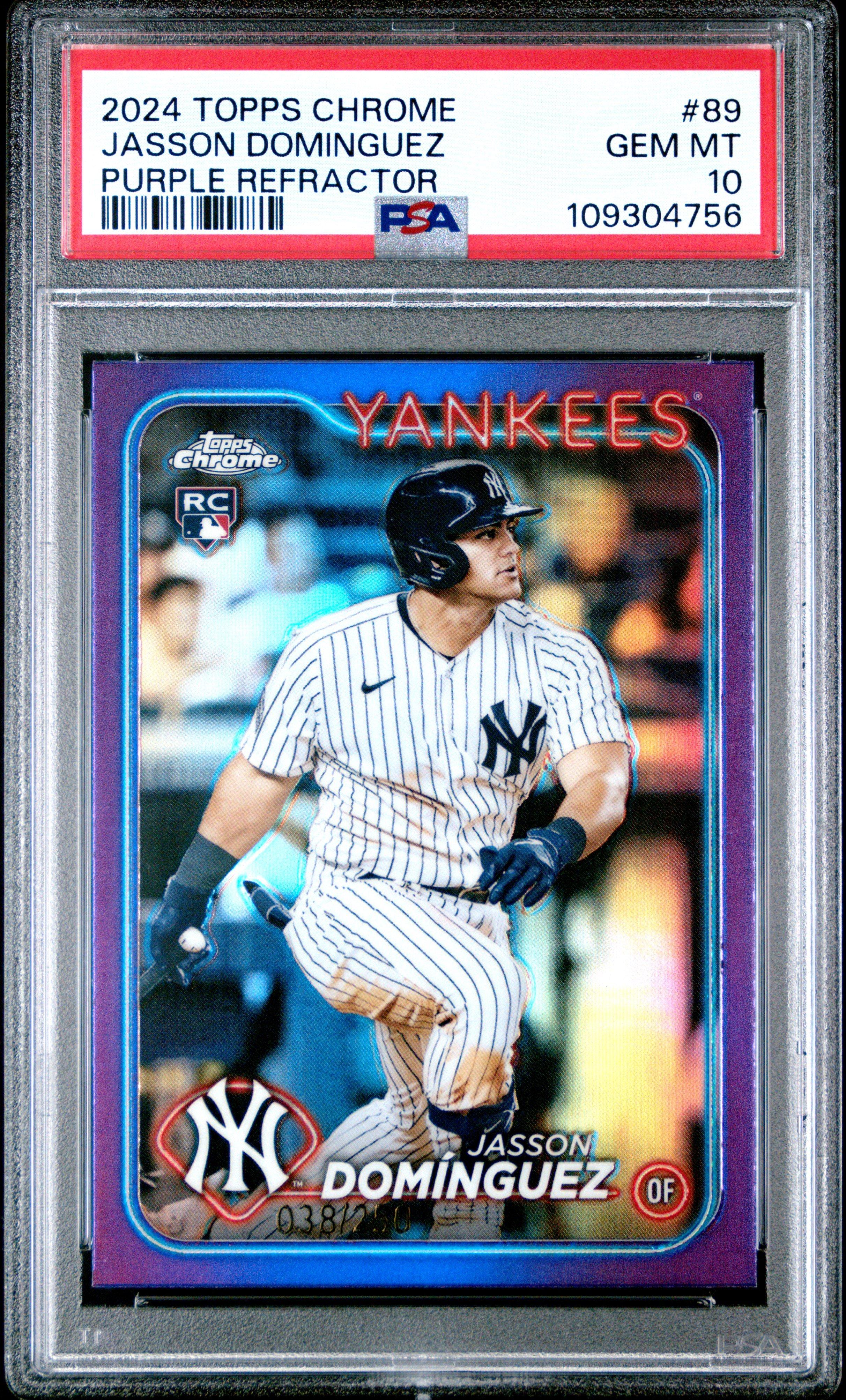 2024 Topps Chrome 89 Jasson Dominguez Refractor PSA 10