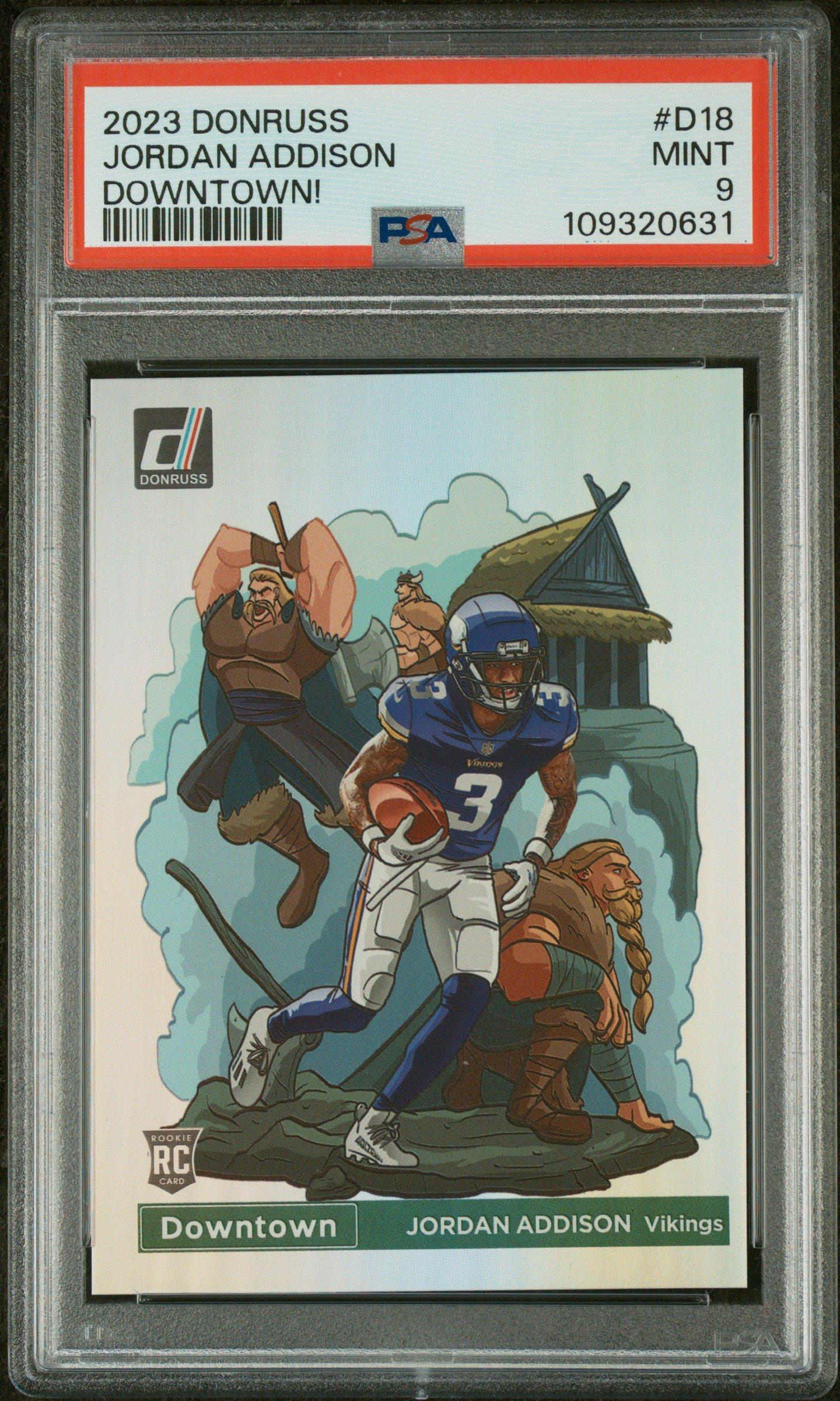 2023 Panini Donruss Downtown! D18 Jordan Addison PSA