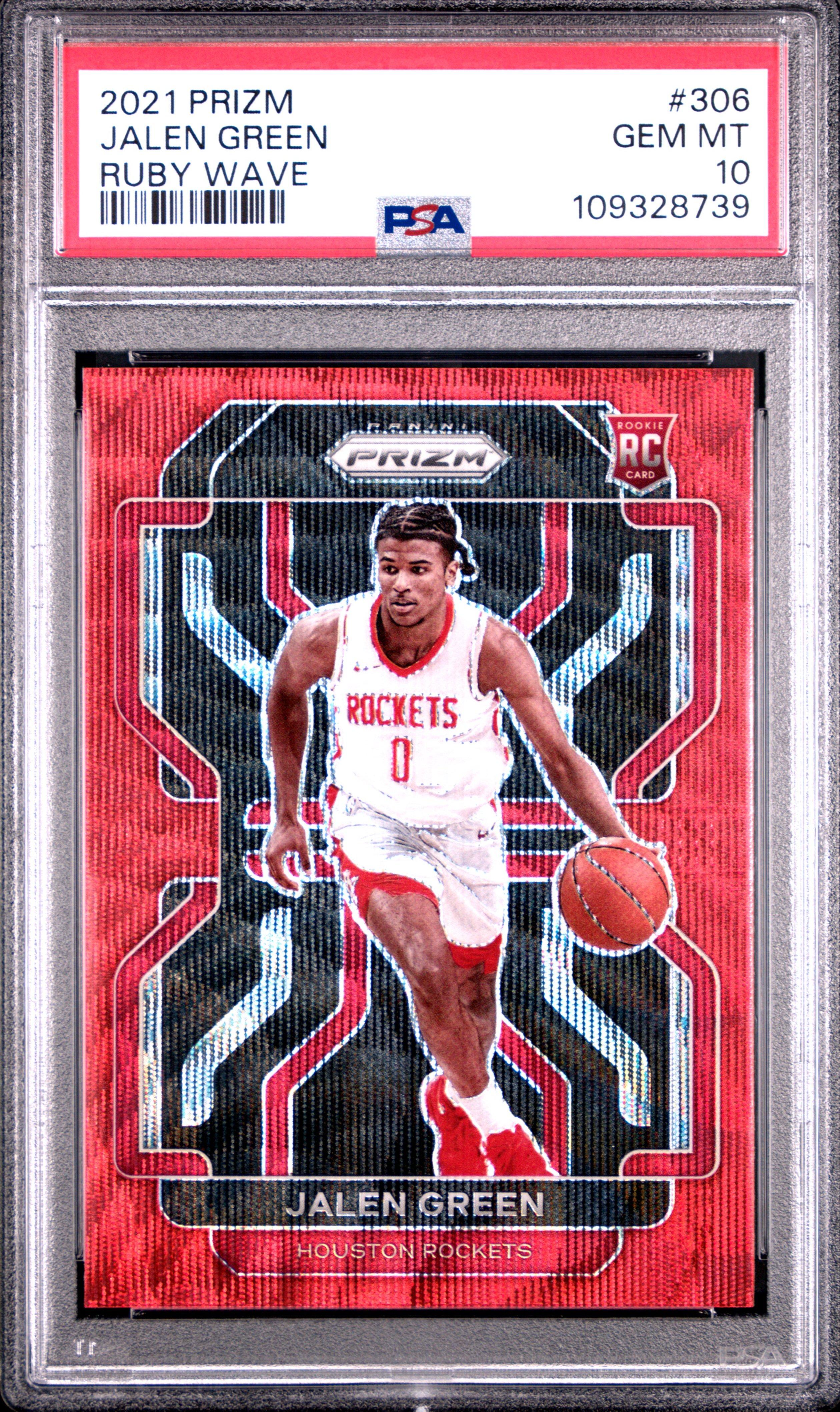 2021 Panini Prizm 306 Jalen Green Ruby Wave PSA 10