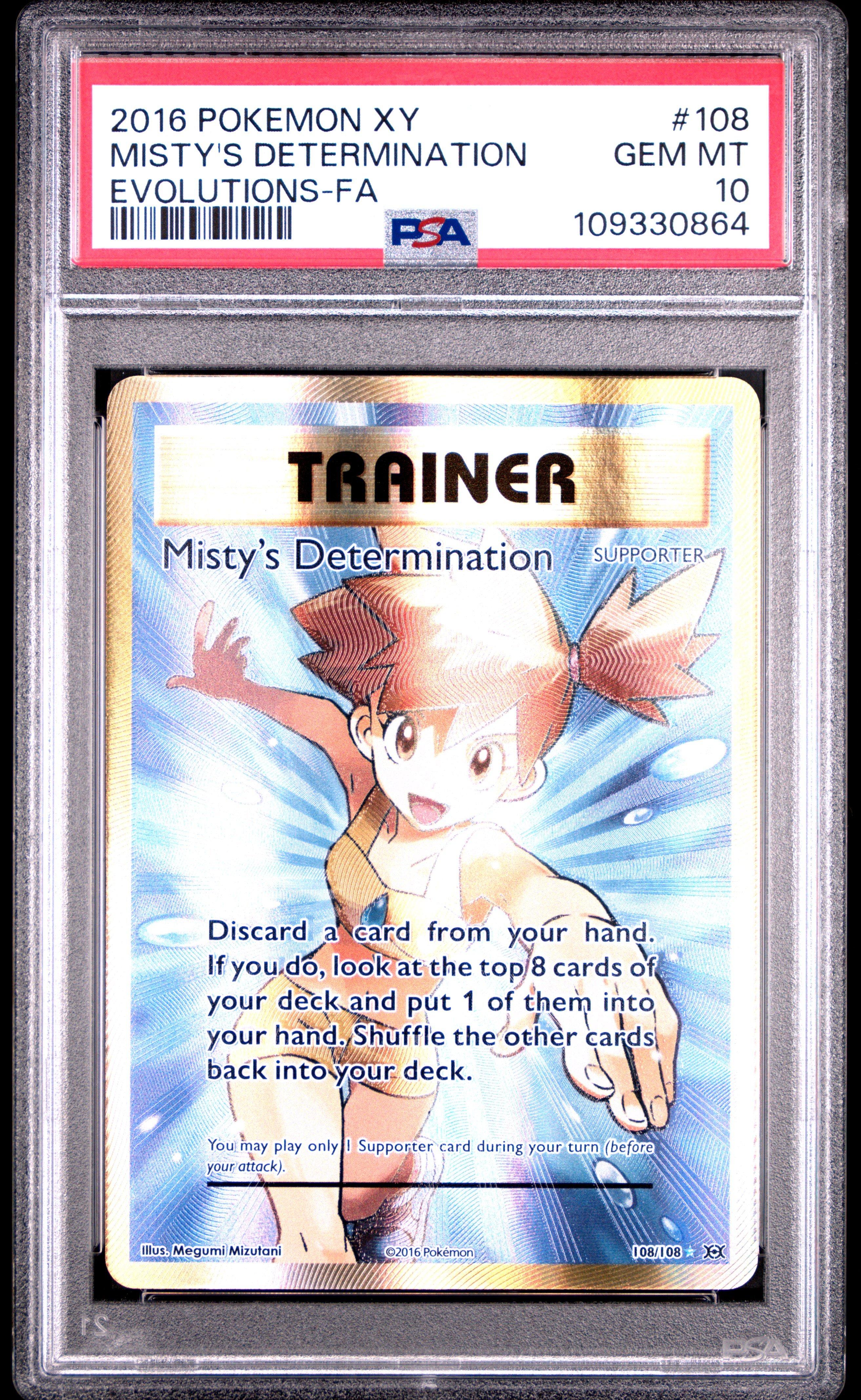 2016 Pokemon Xy Evolutions 108 Full Art/misty's Determination PSA
