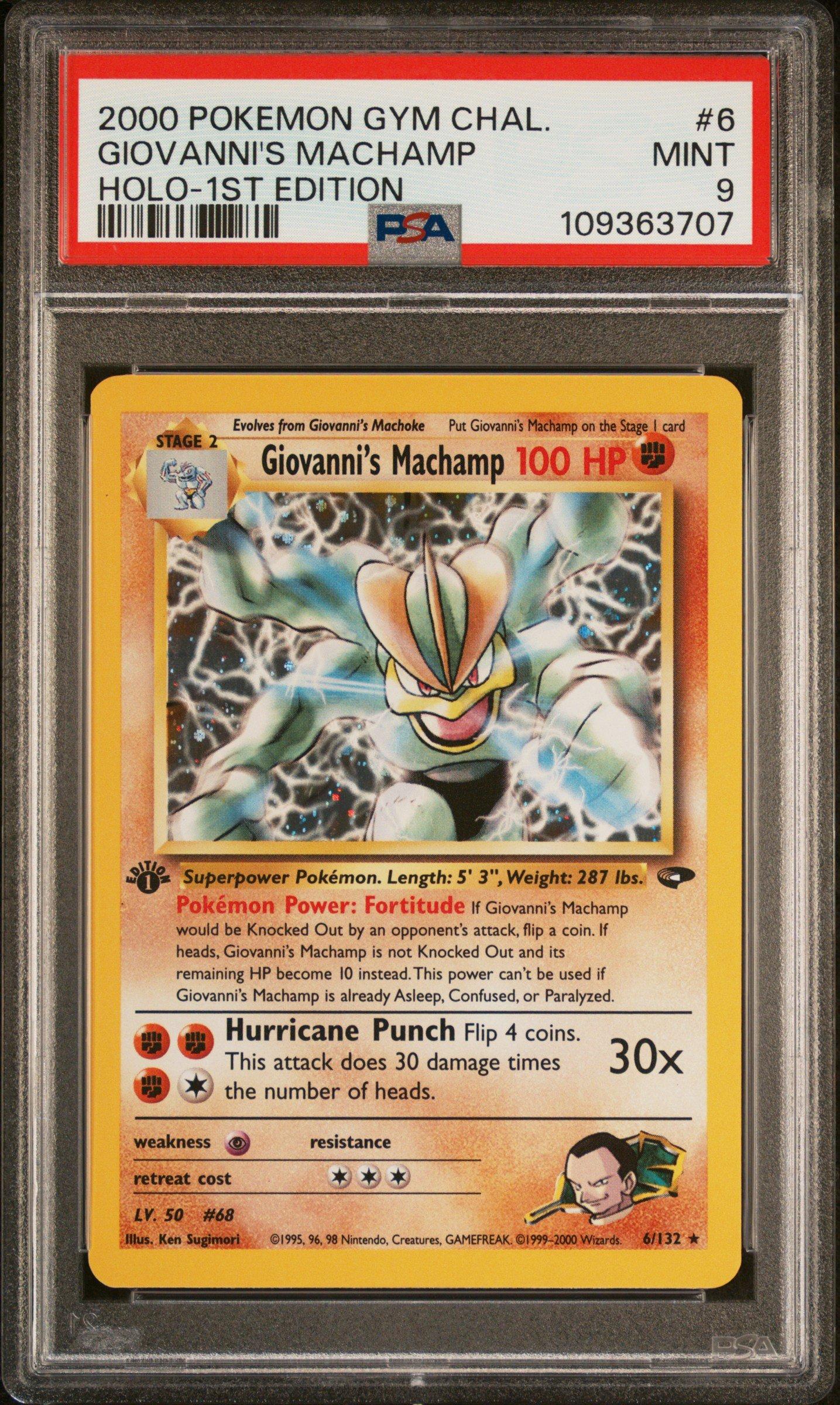 2000 Pokemon Gym Challenge 6 Giovanni's Machamp Holo-1st Edition PSA