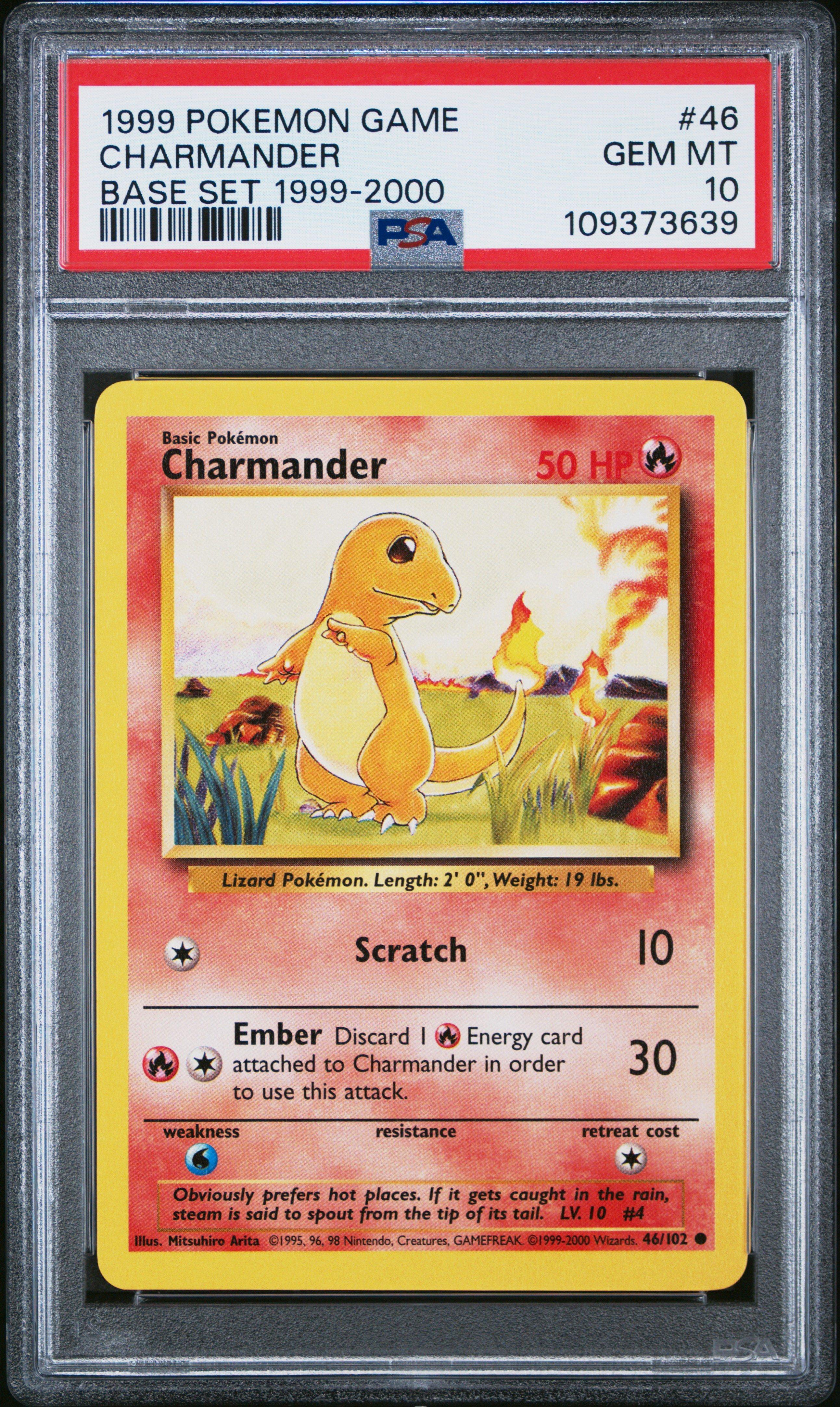 1999 Pokemon Game 46 Charmander Base Set 1999-2000 PSA 10 | GameStop