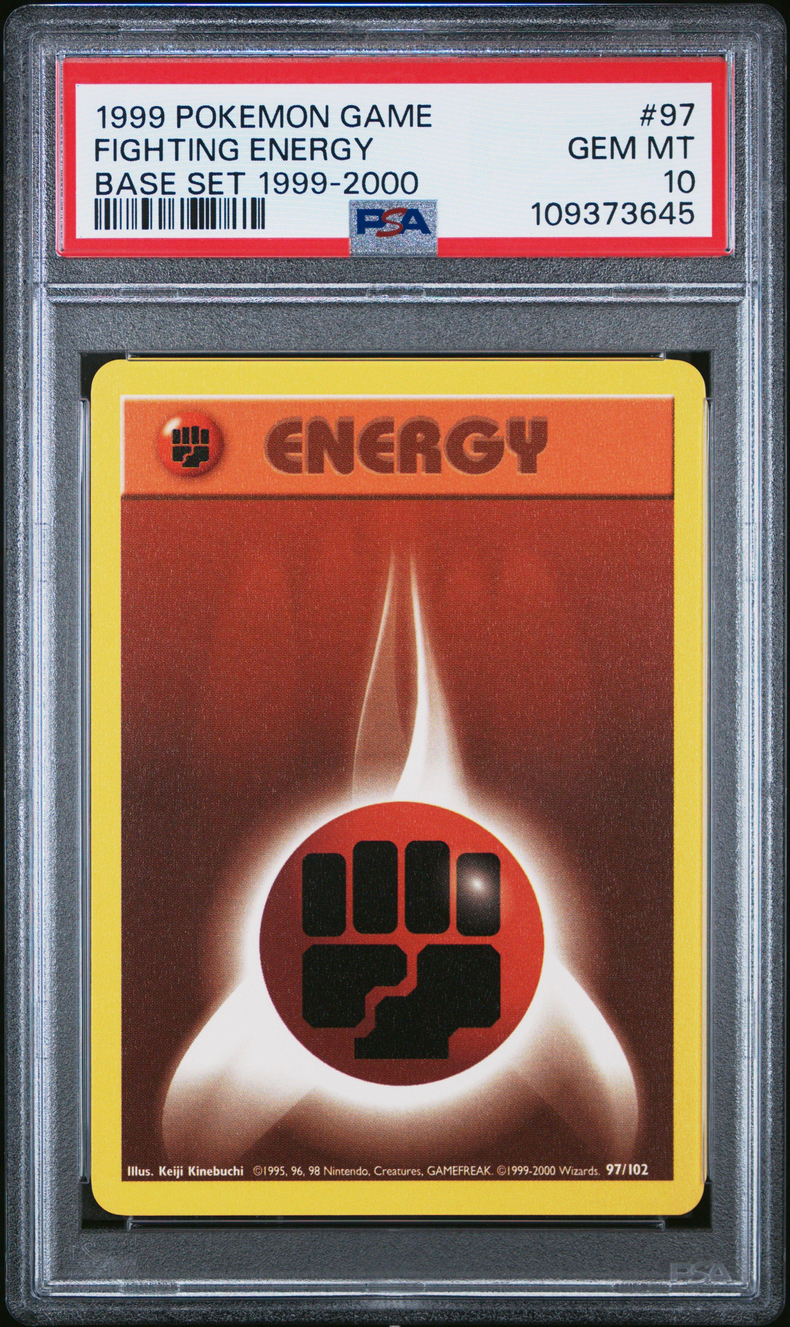 1999 Pokemon Game 97 Fighting Energy Base Set 1999-2000 PSA 10