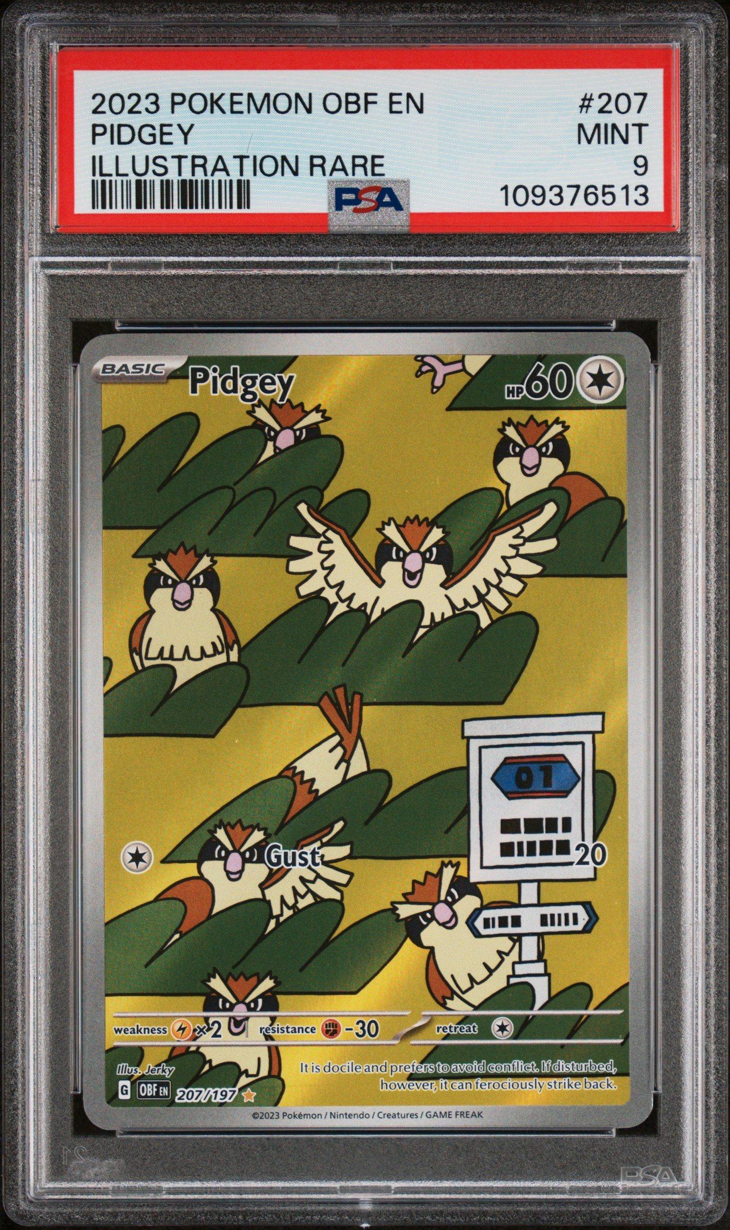2023 Pokemon Obf En-obsidian Flames 207 Pidgey Illustration Rare PSA