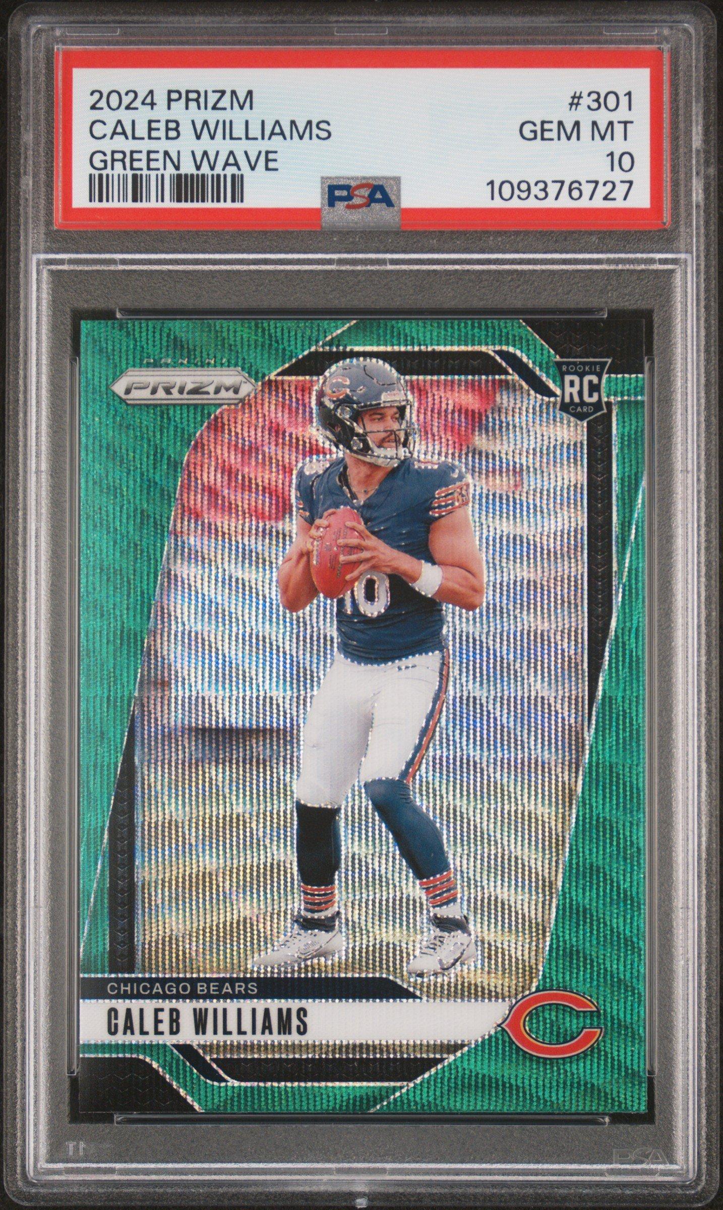 2024 Panini Prizm 301 Caleb Williams Green Wave PSA