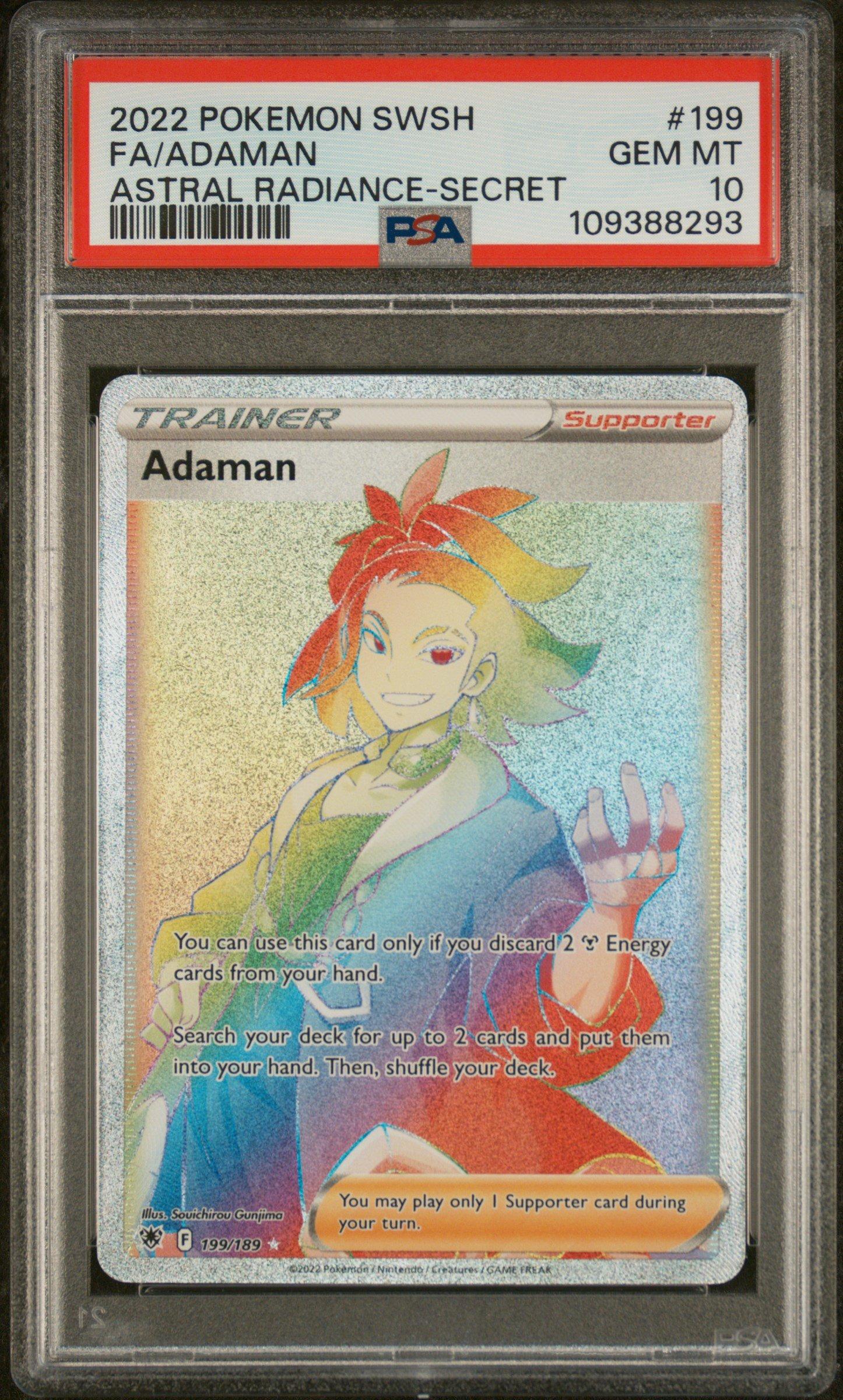 2022 Pokemon Sword & Shield Astral Radiance 199 Full Art/adaman Secret PSA 10