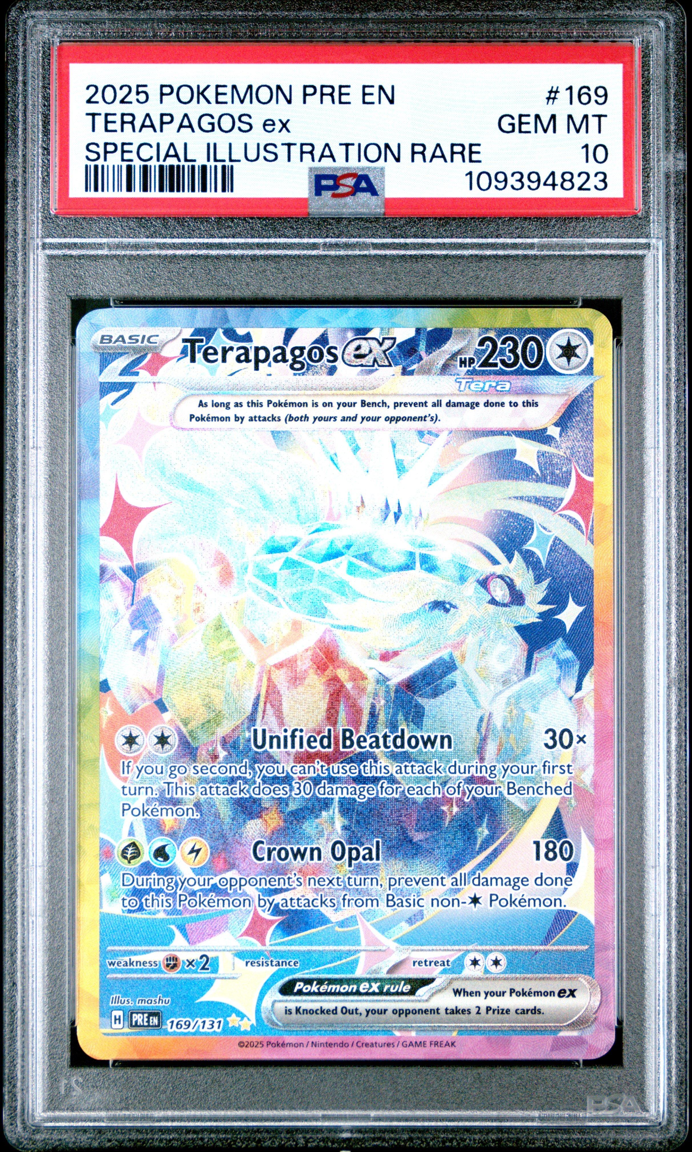 2025 Pokemon Pre En-prismatic Evolutions 169 Terapagos Ex Special Illustration Rare PSA