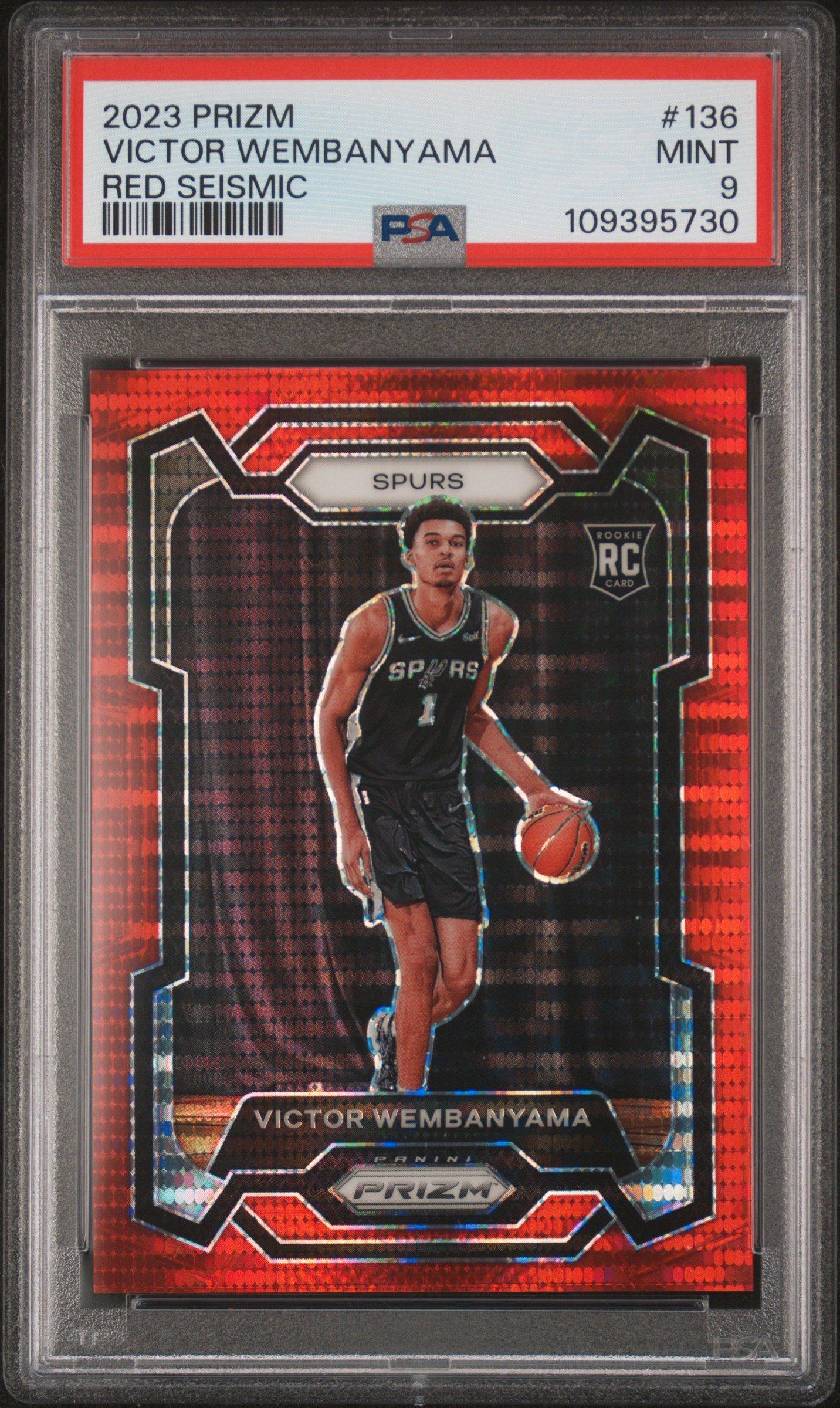 2023 Panini Prizm 136 Victor Wembanyama Red Seismic PSA 9 Graded