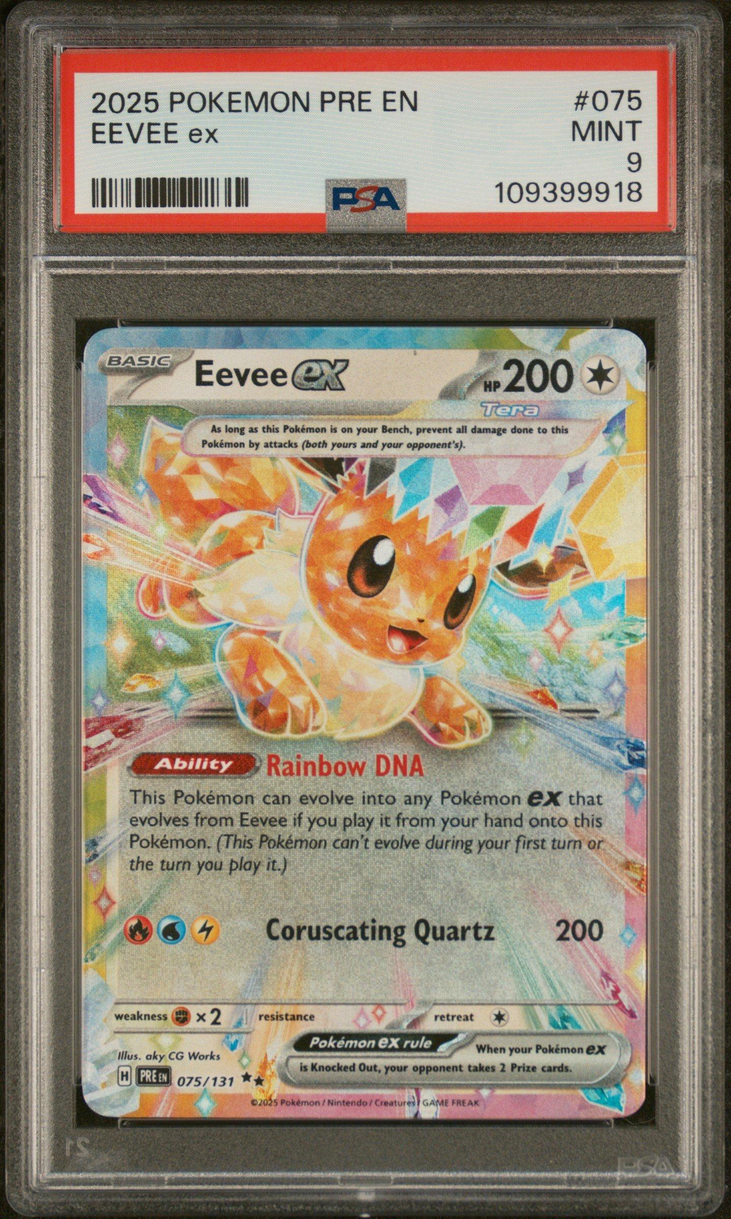 2025 Pokemon Pre En-prismatic Evolutions 075 Eevee Ex PSA