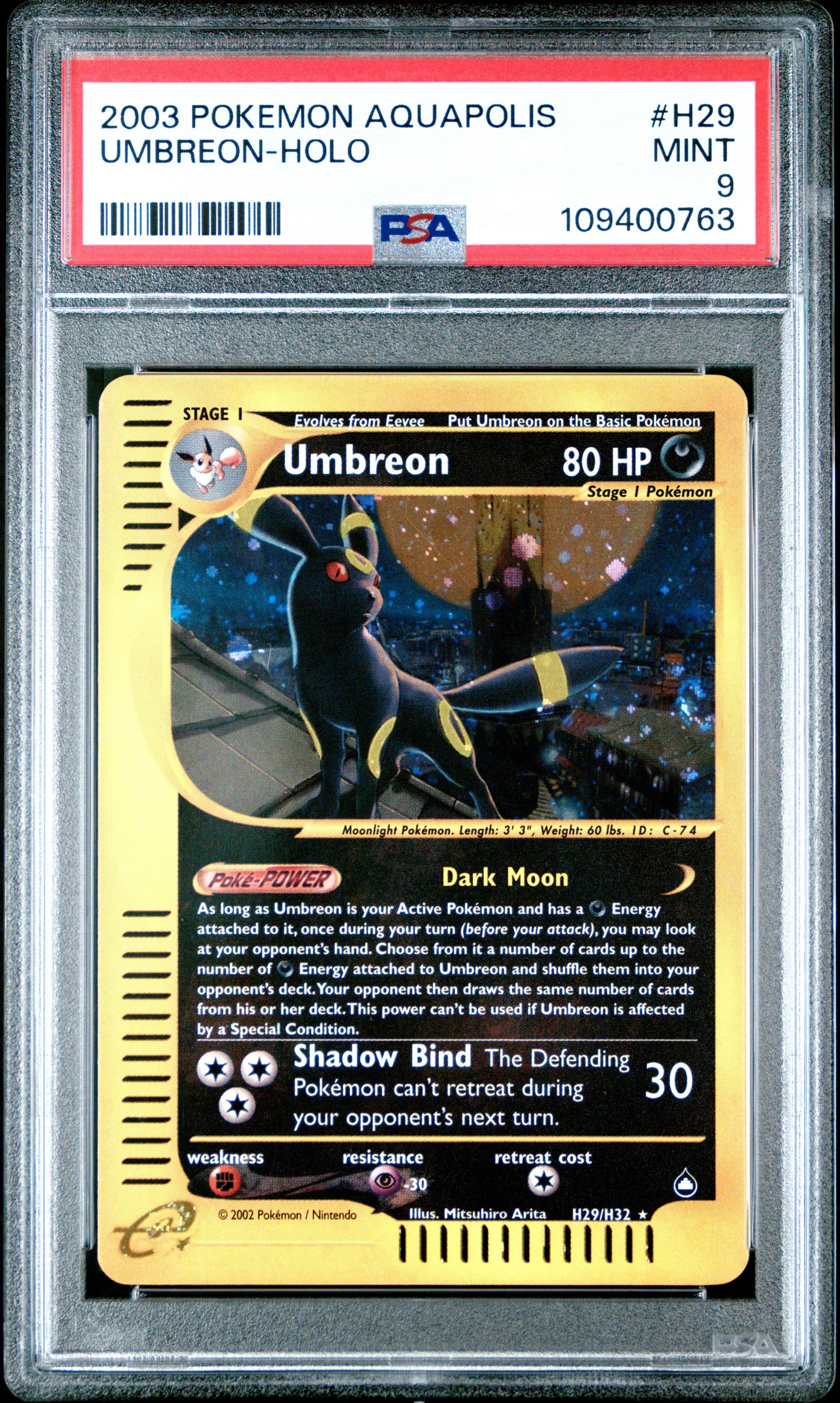 2003 Pokemon Aquapolis H29 Umbreon-holo PSA 9 Graded Card | GameStop