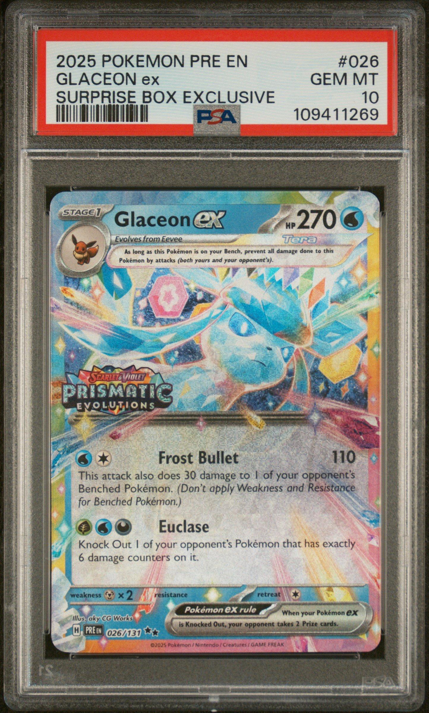2025 MTG SPM JP グウェノン, レモルスレス PSA10 2025 Pokemon Pre En-prismatic Evolutions 026 Glaceon Ex Surprise