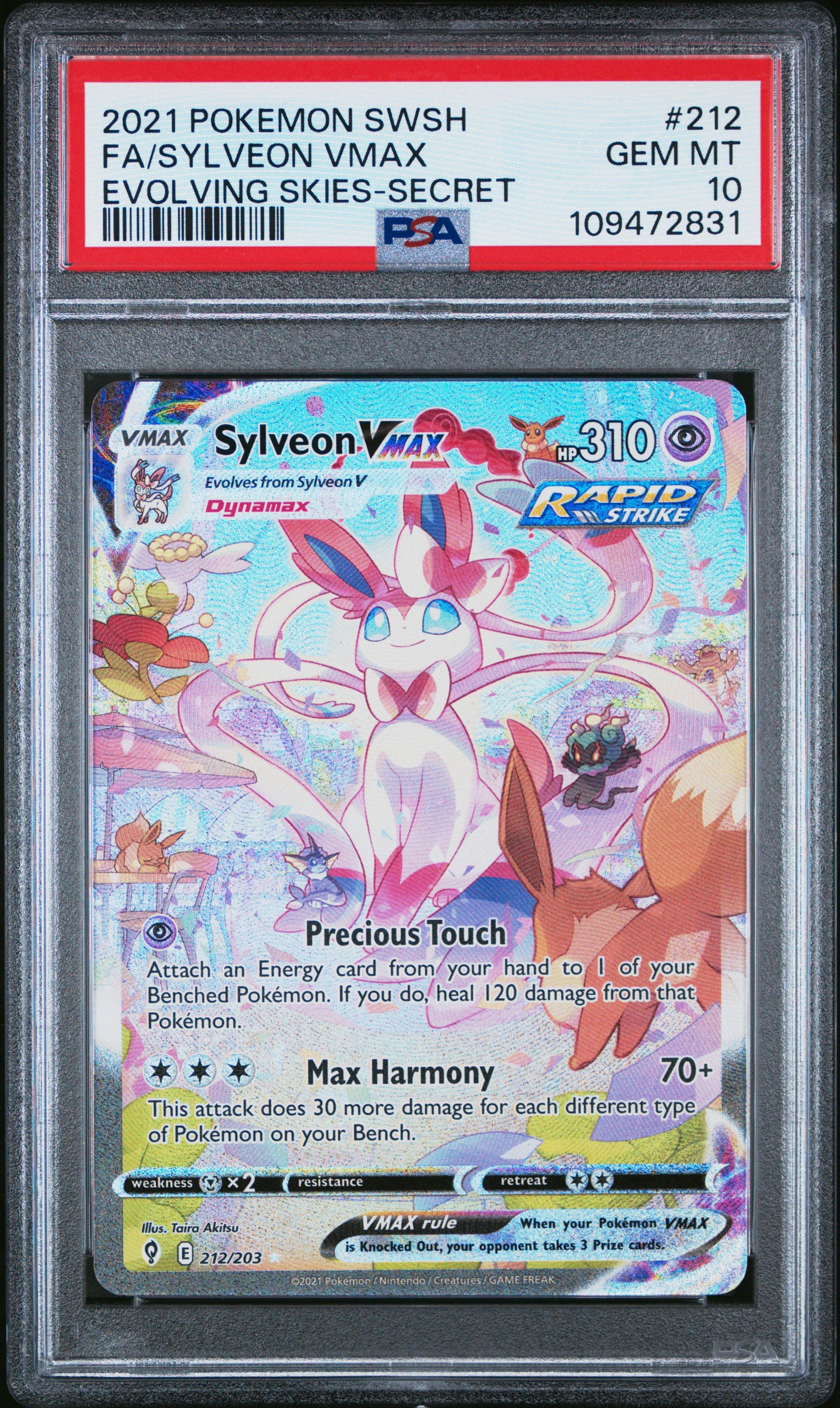2021 Pokemon Sword & Shield Evolving Skies 212 Full Art/sylveon