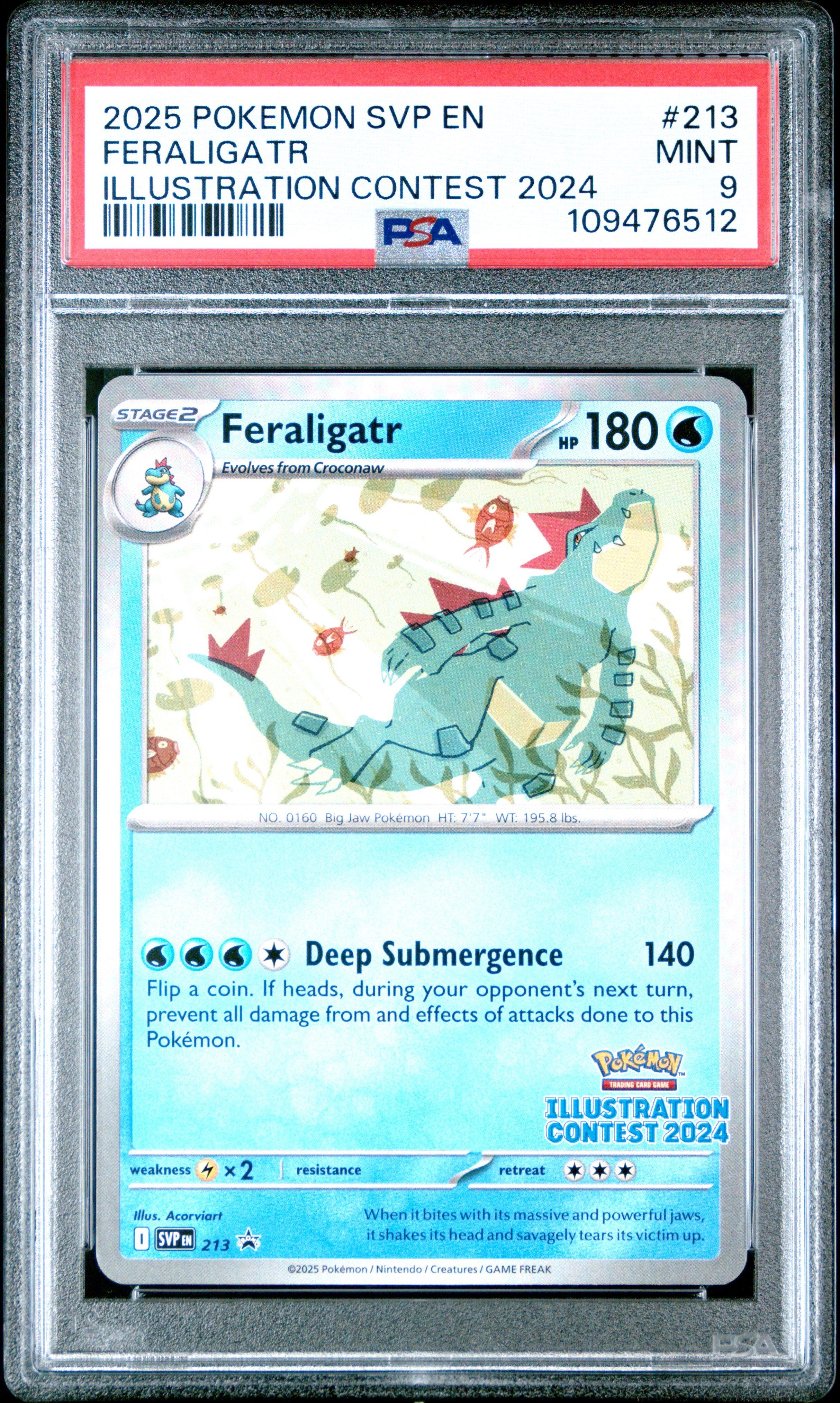 2025 Pokemon Svp En-sv Black Star Promo 213 Feraligatr Illustration Contest 2024 PSA