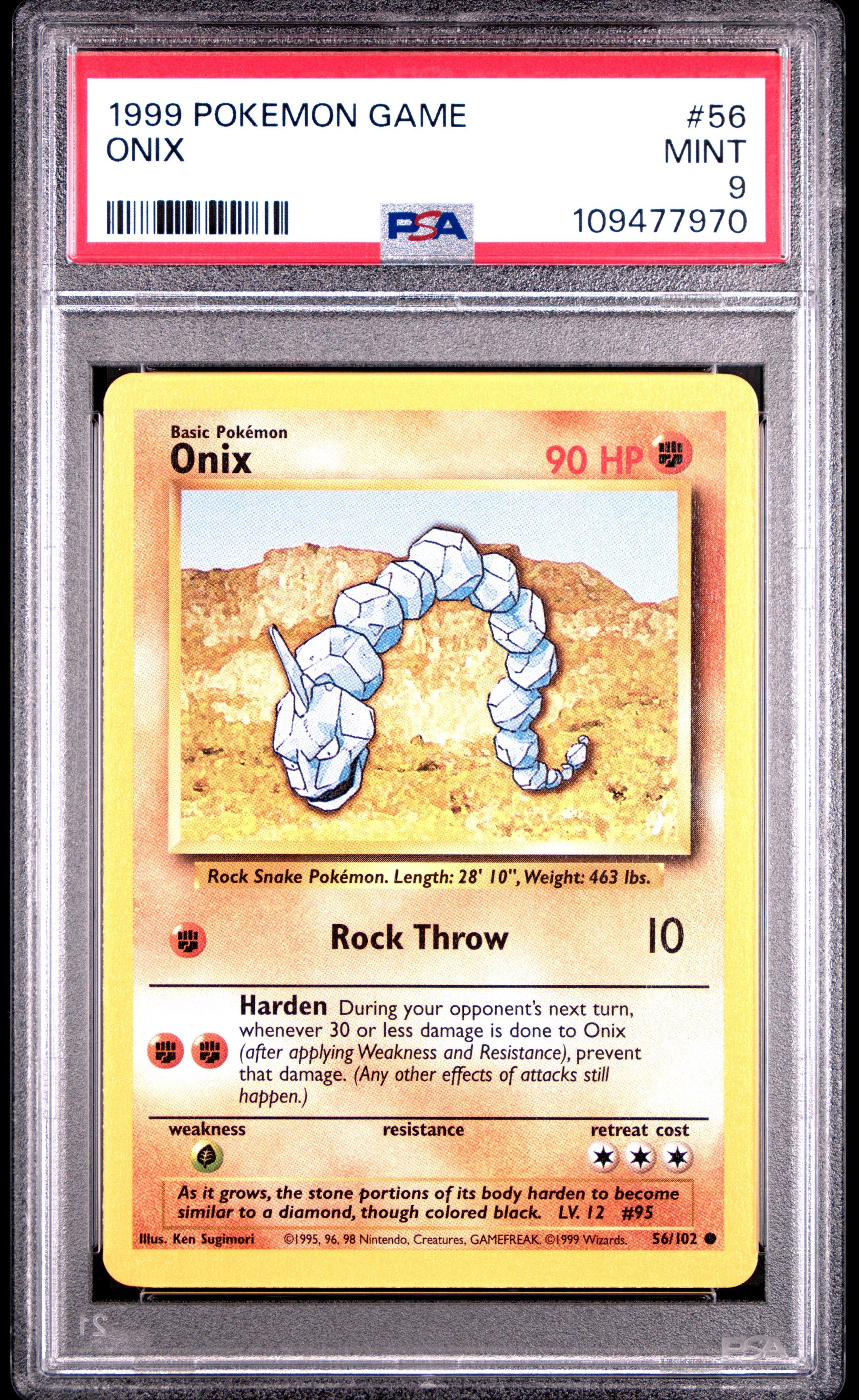 1999 Pokemon Game 56 Onix PSA