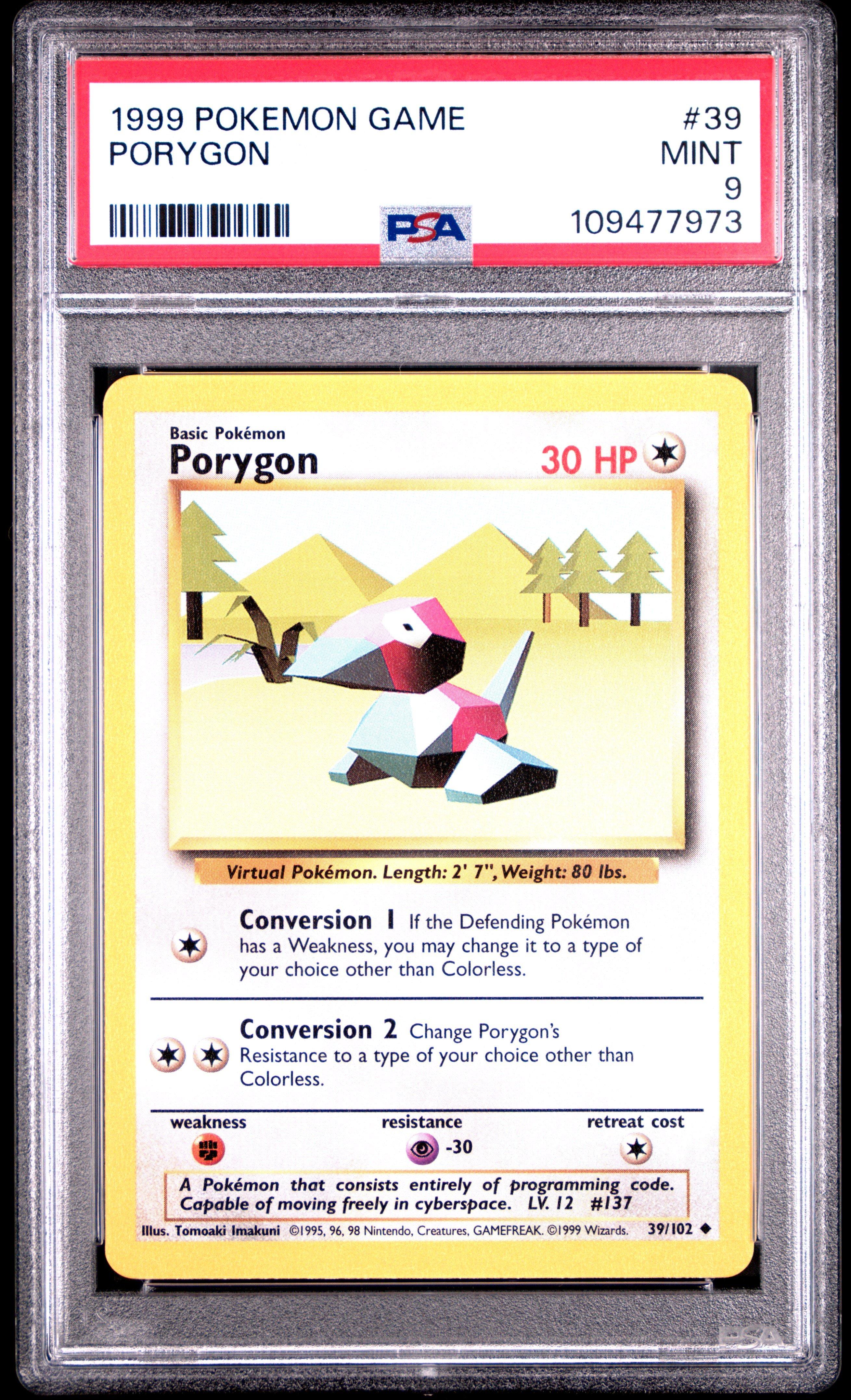 1999 Pokemon Game 39 Porygon PSA