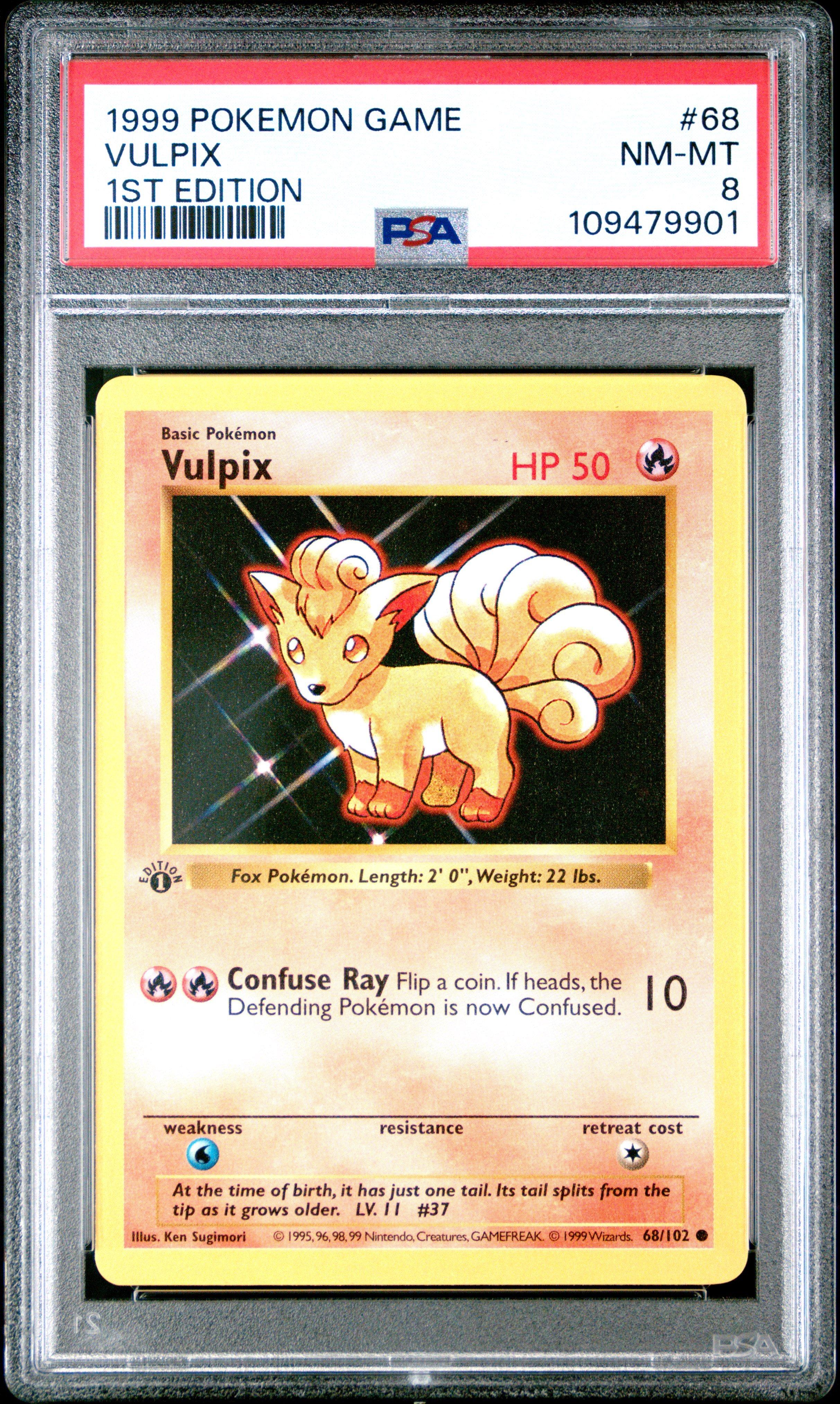 1999 Pokemon Game 68 Vulpix 1st Edition PSA