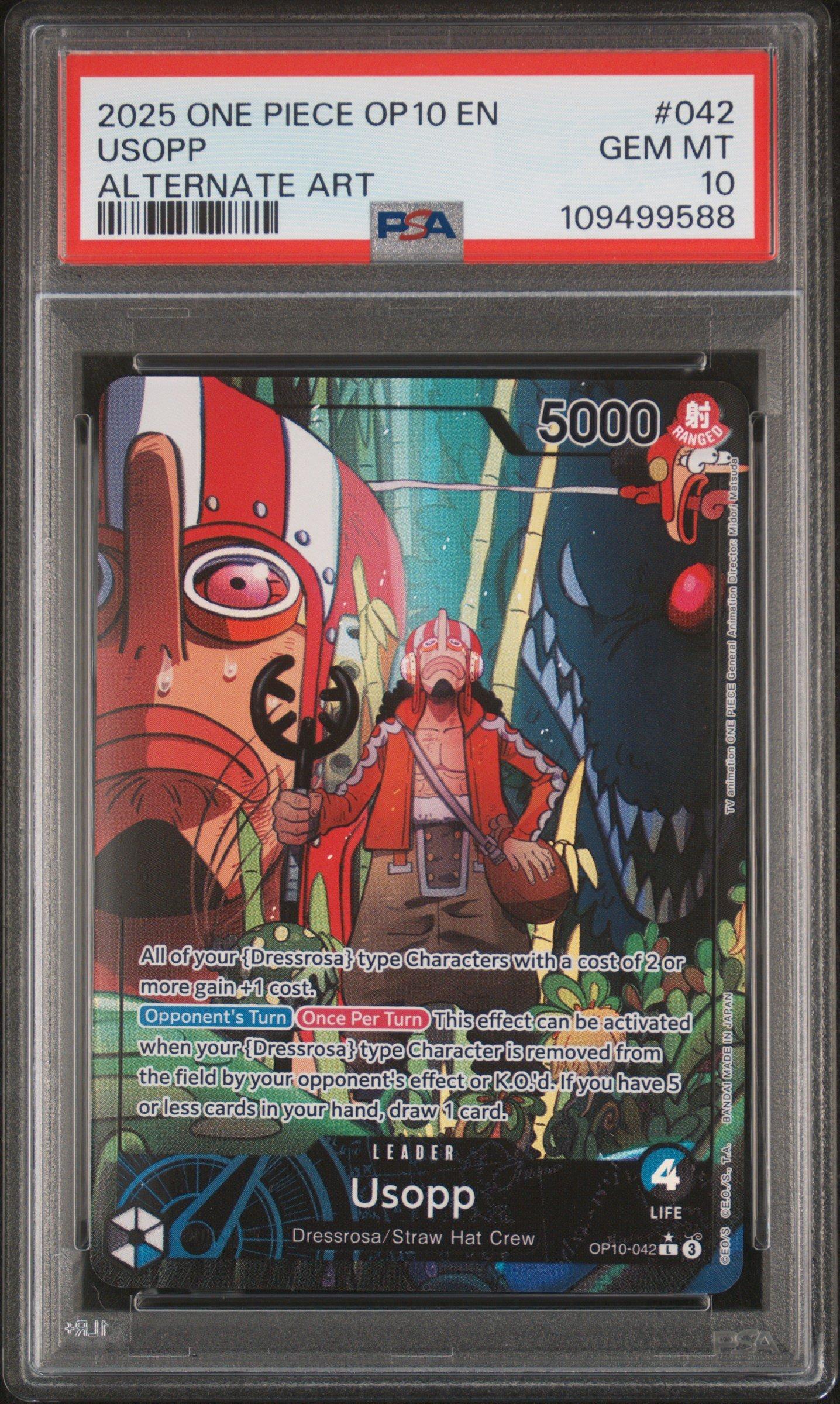 2025 One Piece Op10-royal Blood 042 Usopp Alternate Art PSA 10