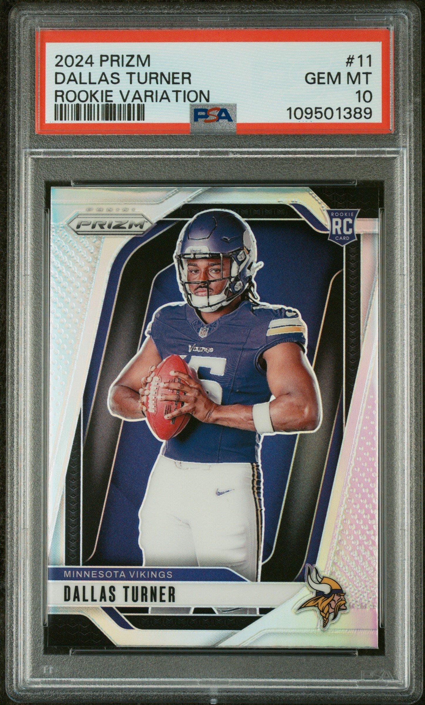 2024 Panini Prizm Rookie Variation 11 Dallas Turner PSA 10