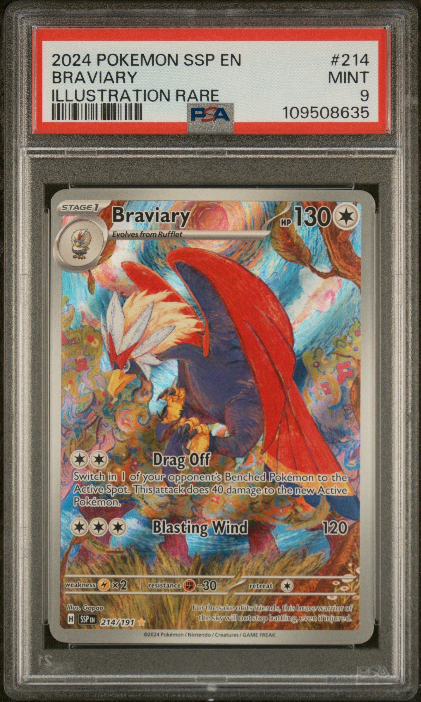 2024 Pokemon Ssp En-surging Sparks 214 Braviary Illustration Rare