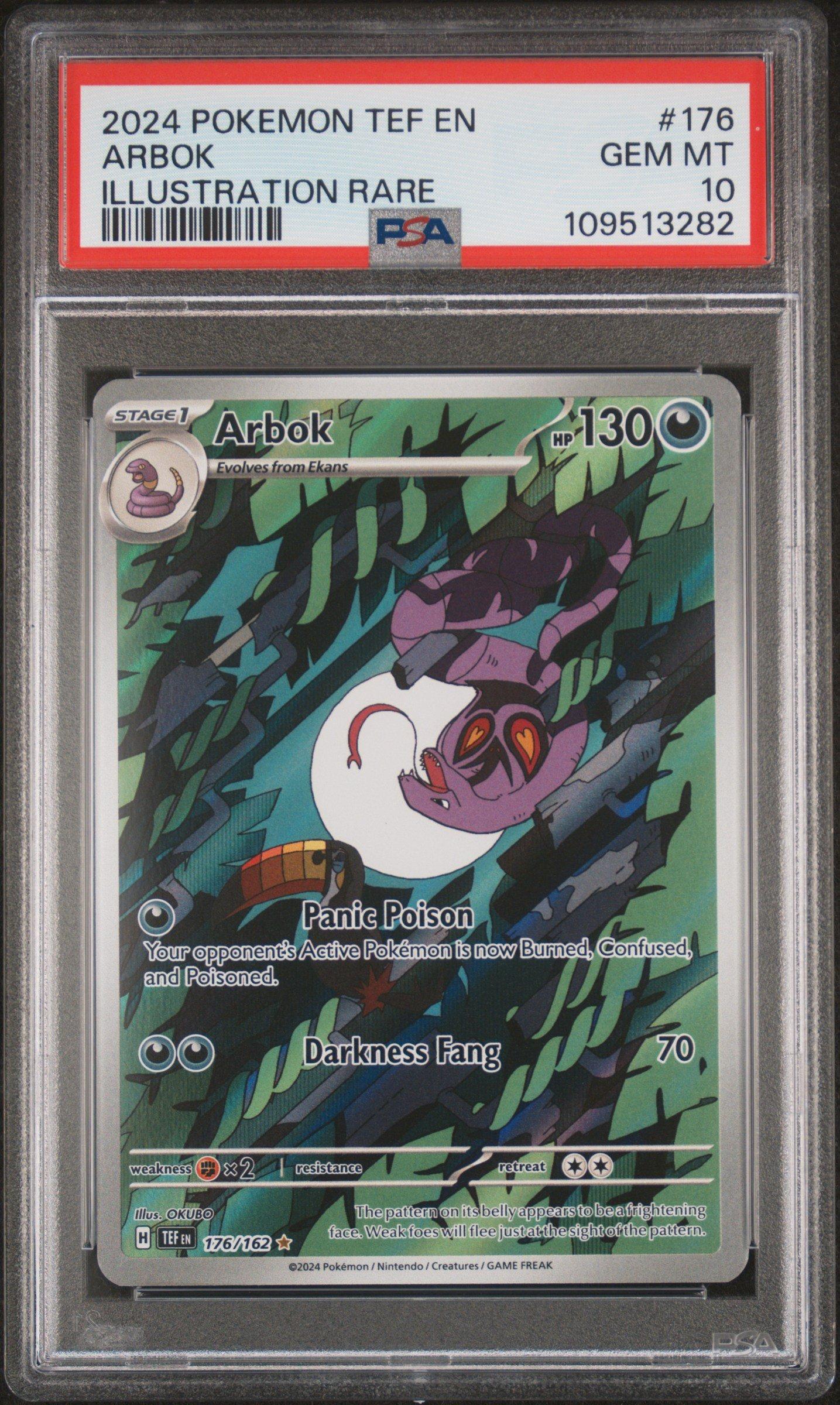 2024 Pokemon Tef En-temporal Forces 176 Arbok Illustration Rare PSA 10  Graded Card | GameStop