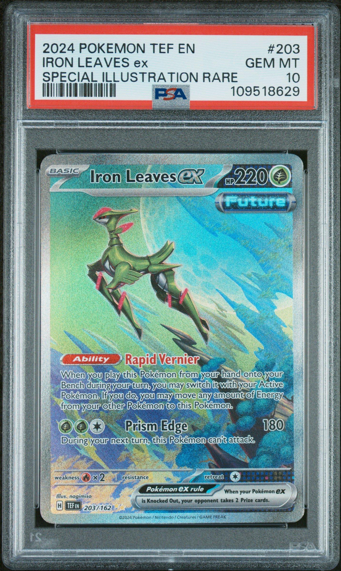 2024 Pokemon Tef En-temporal Forces 203 Iron Leaves Ex Special Illustration  Rare PSA 10 Graded Card | GameStop