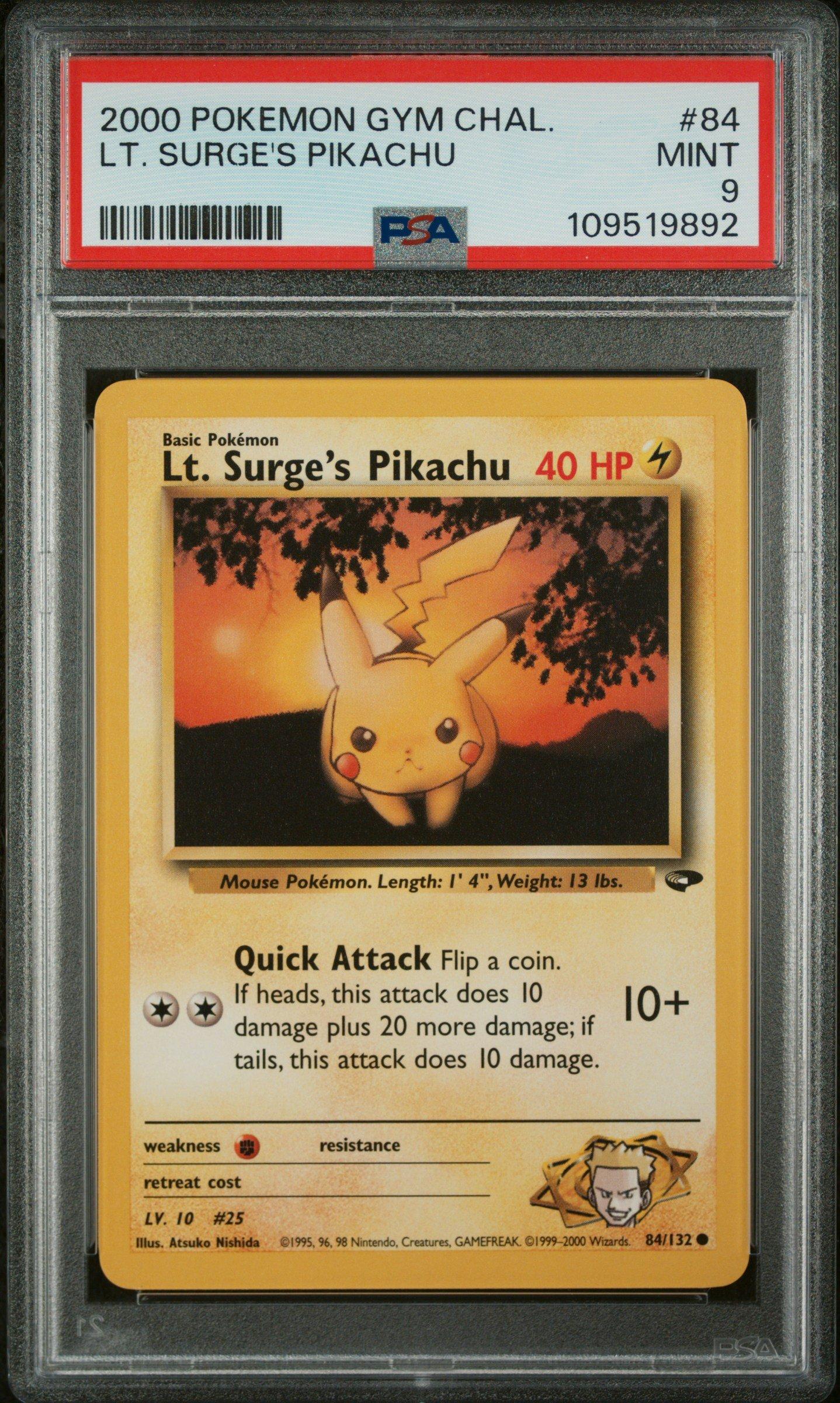2000 Pokemon Gym Challenge 84 Lt. Surge's Pikachu PSA