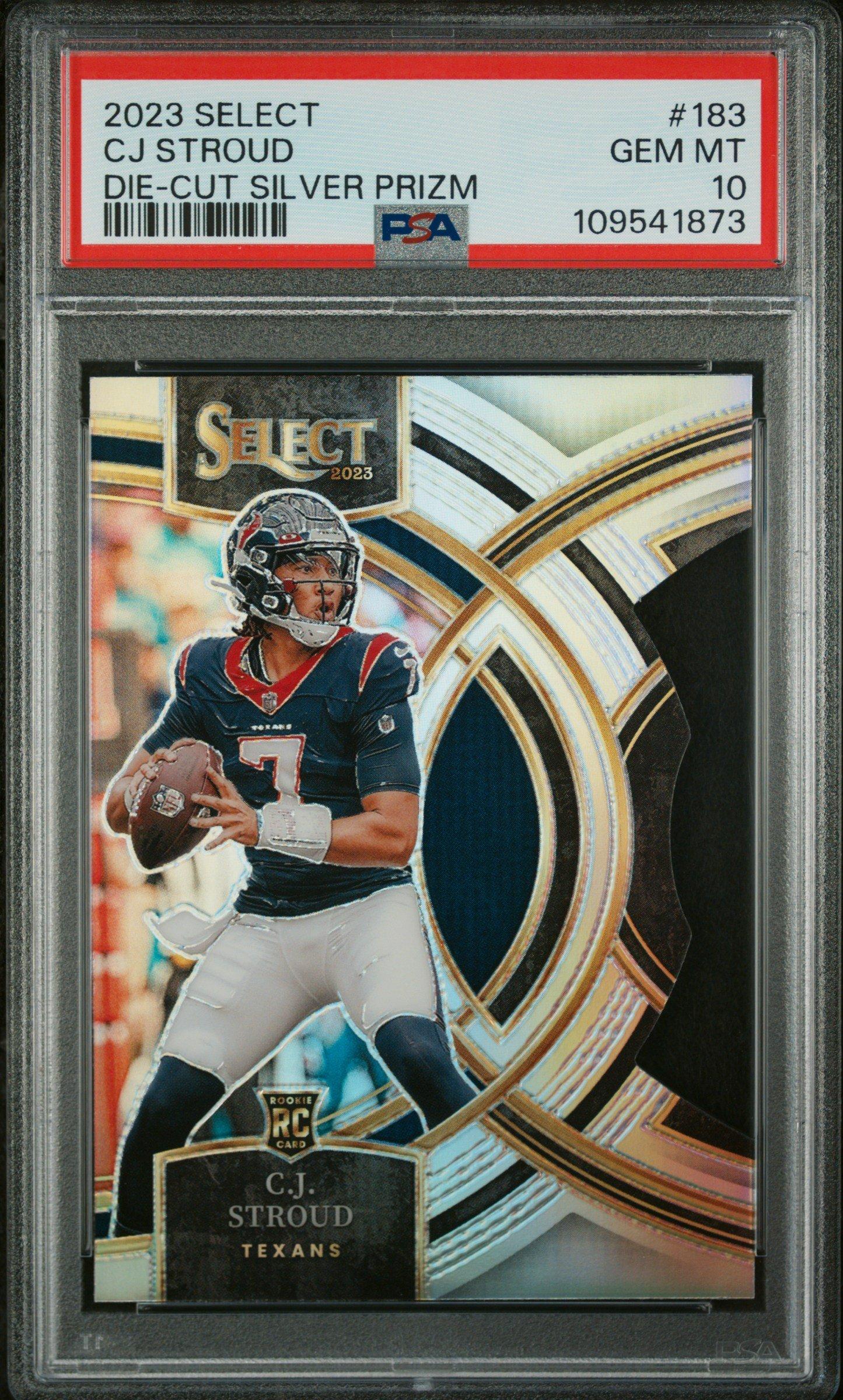 2023 Panini Select 183 Cj Stroud Die-cut Silver Prizm PSA 10
