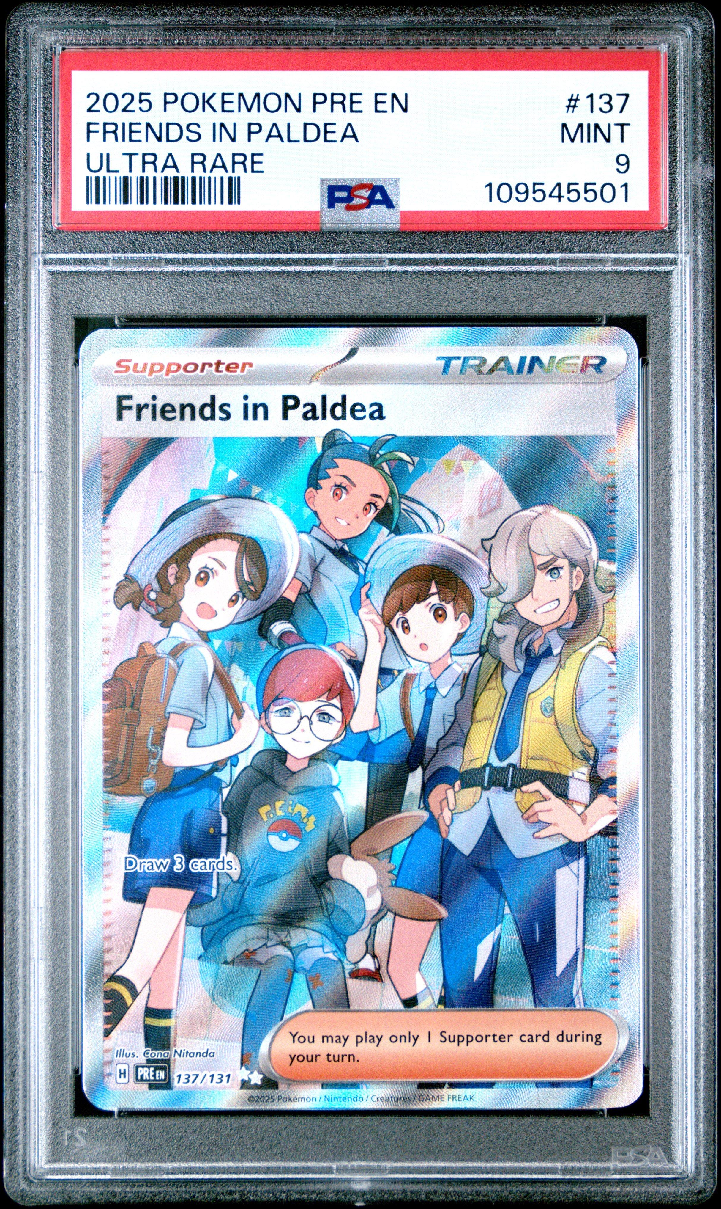 2025 Pokemon Pre En-prismatic Evolutions 137 Friends In Paldea Ultra Rare PSA 9