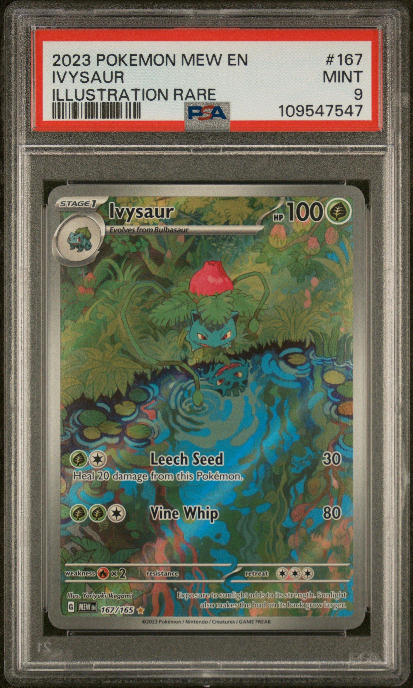 2023 ポケモンカード IVYSAUR #167 ART RARE PSA10 2023 Pokemon Mew En-151 167 Ivysaur Illustration Rare PSA 9 Graded