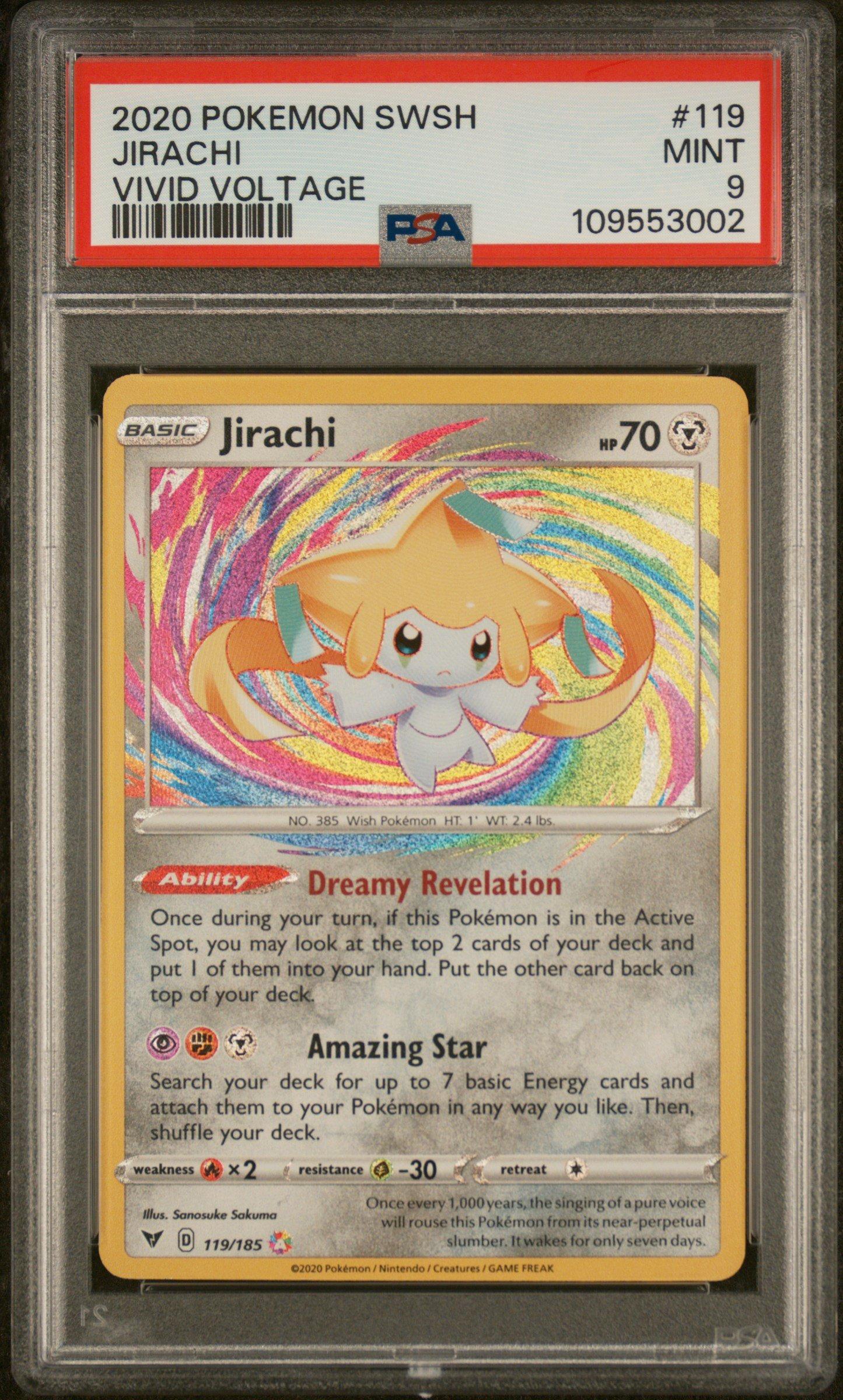 2020 Pokemon Sword & Shield Vivid Voltage 119 Jirachi PSA