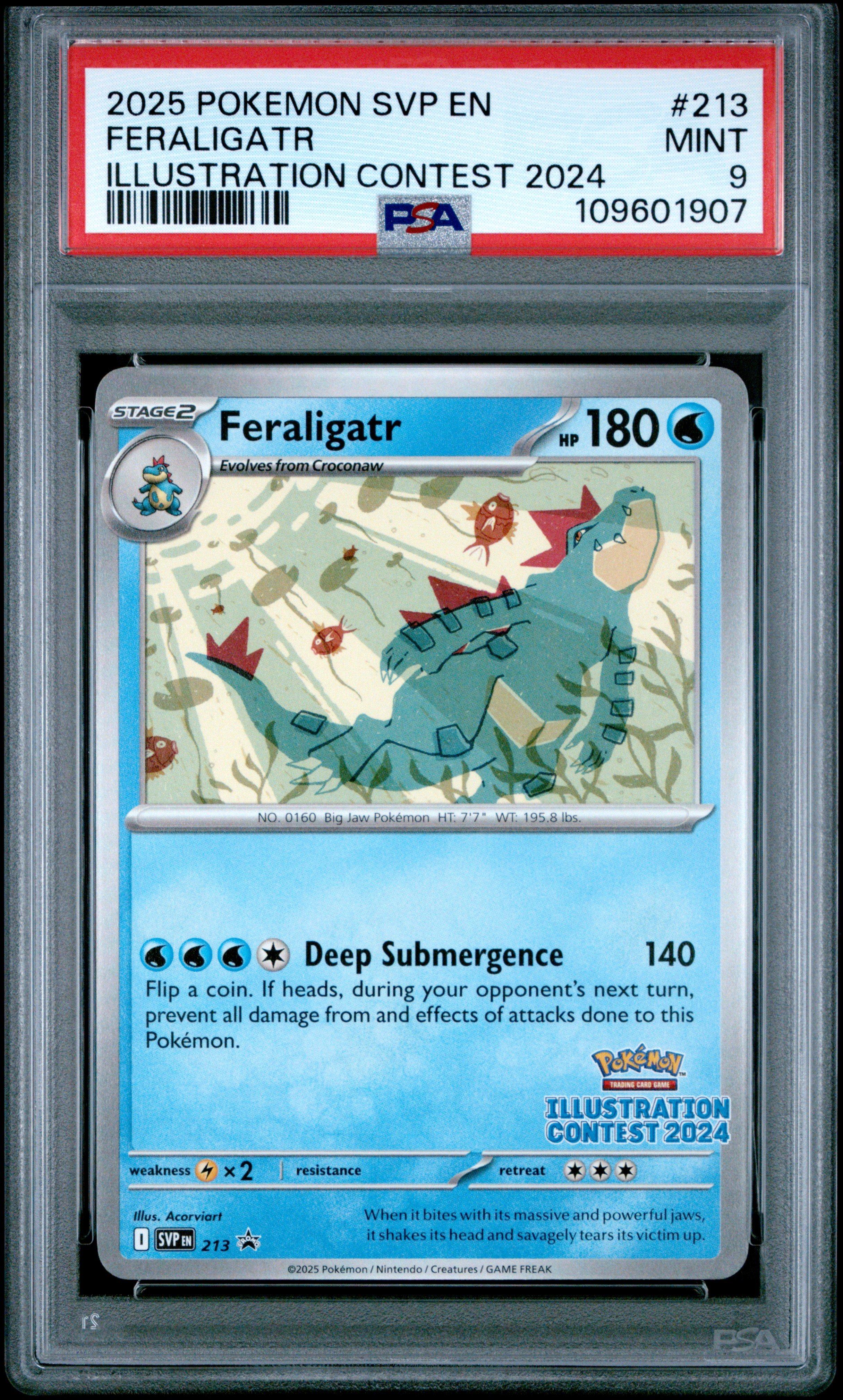 2025 Pokemon Svp En-sv Black Star Promo 213 Feraligatr Illustration Contest 2024 PSA