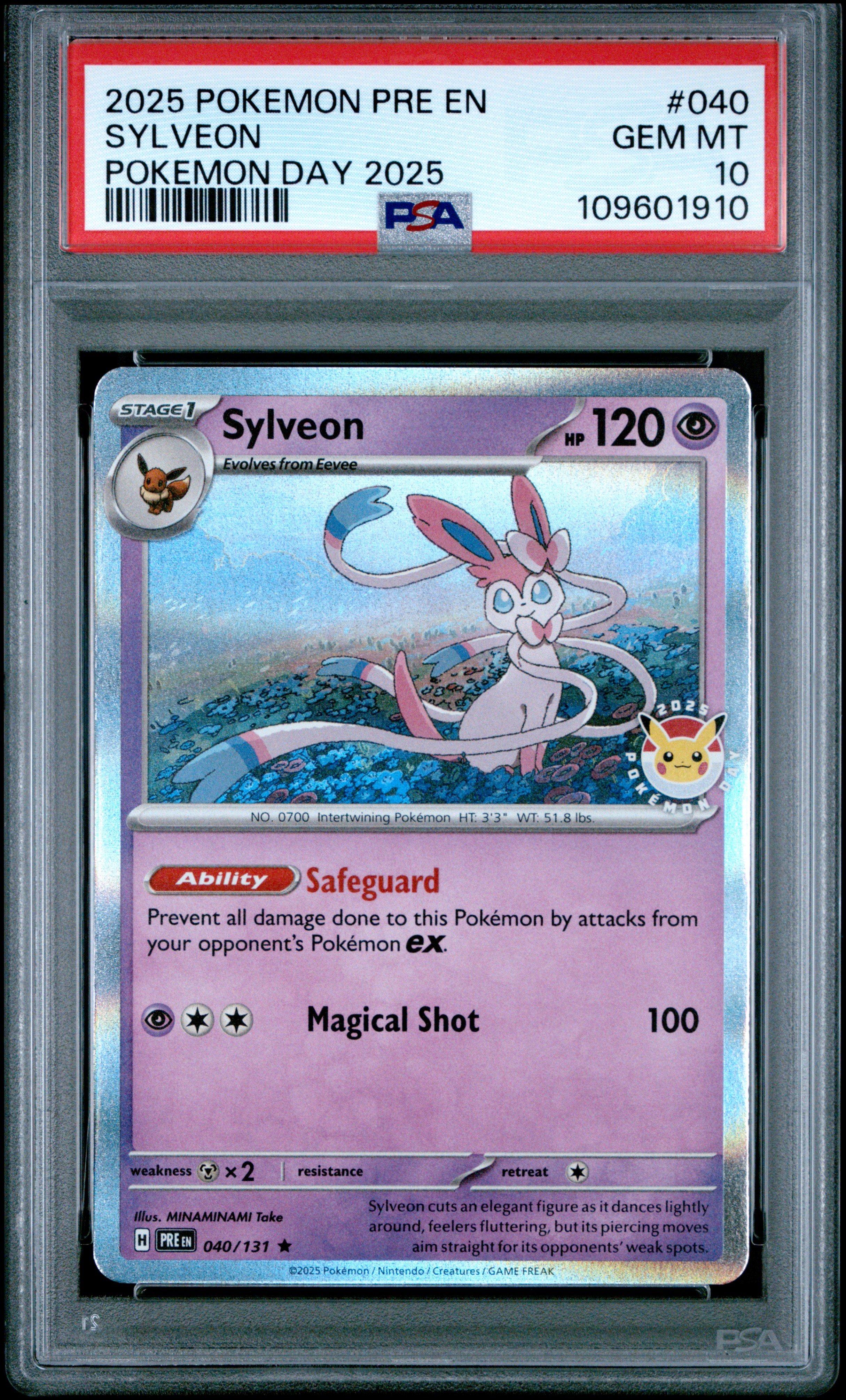 2025 Pokemon Pre En-prismatic Evolutions 040 Sylveon Pokemon Day 2025 PSA  10 Graded Card | GameStop