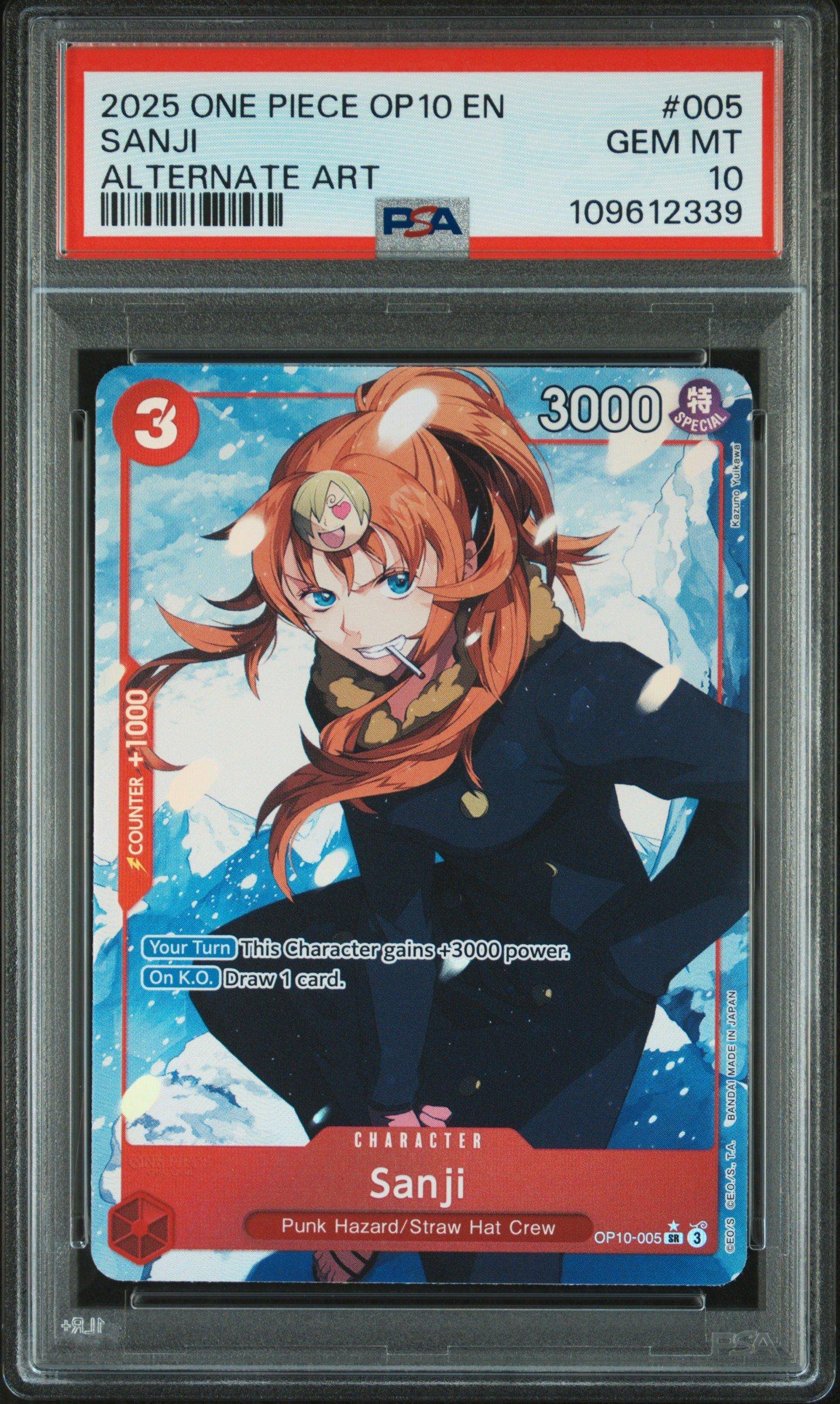 2025 One Piece Op10-royal Blood 005 Sanji Alternate Art PSA 10