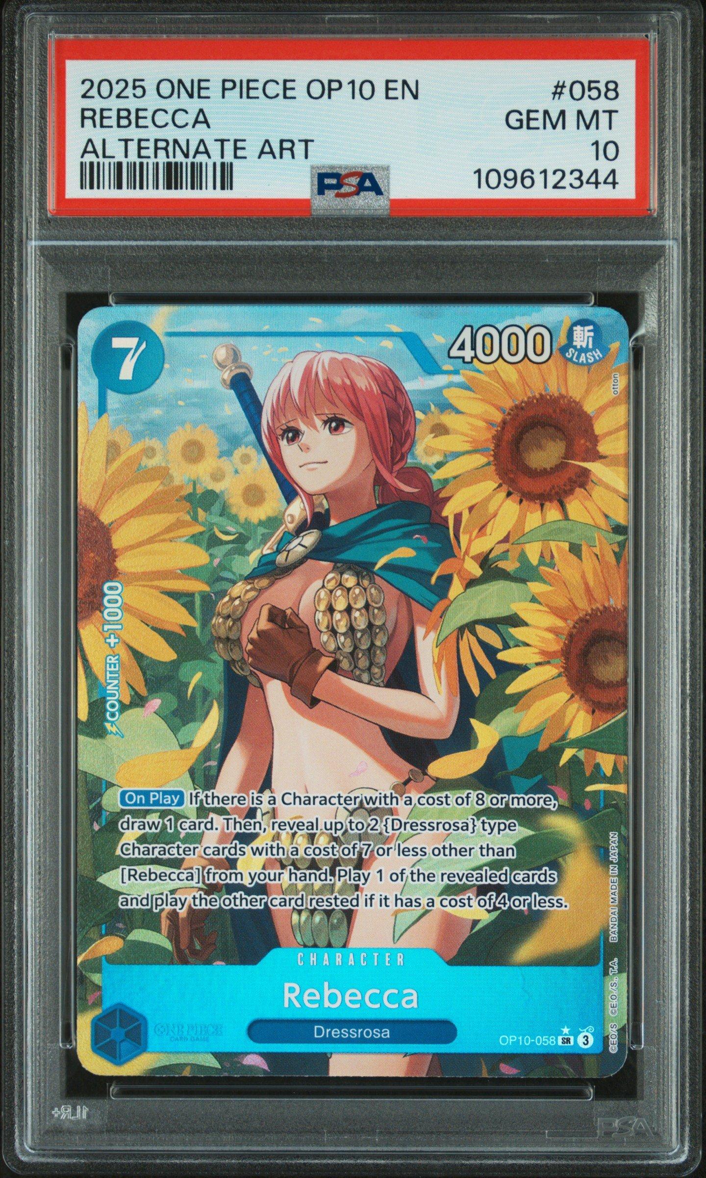 2025 One Piece Op10-royal Blood 058 Rebecca Alternate Art PSA 10