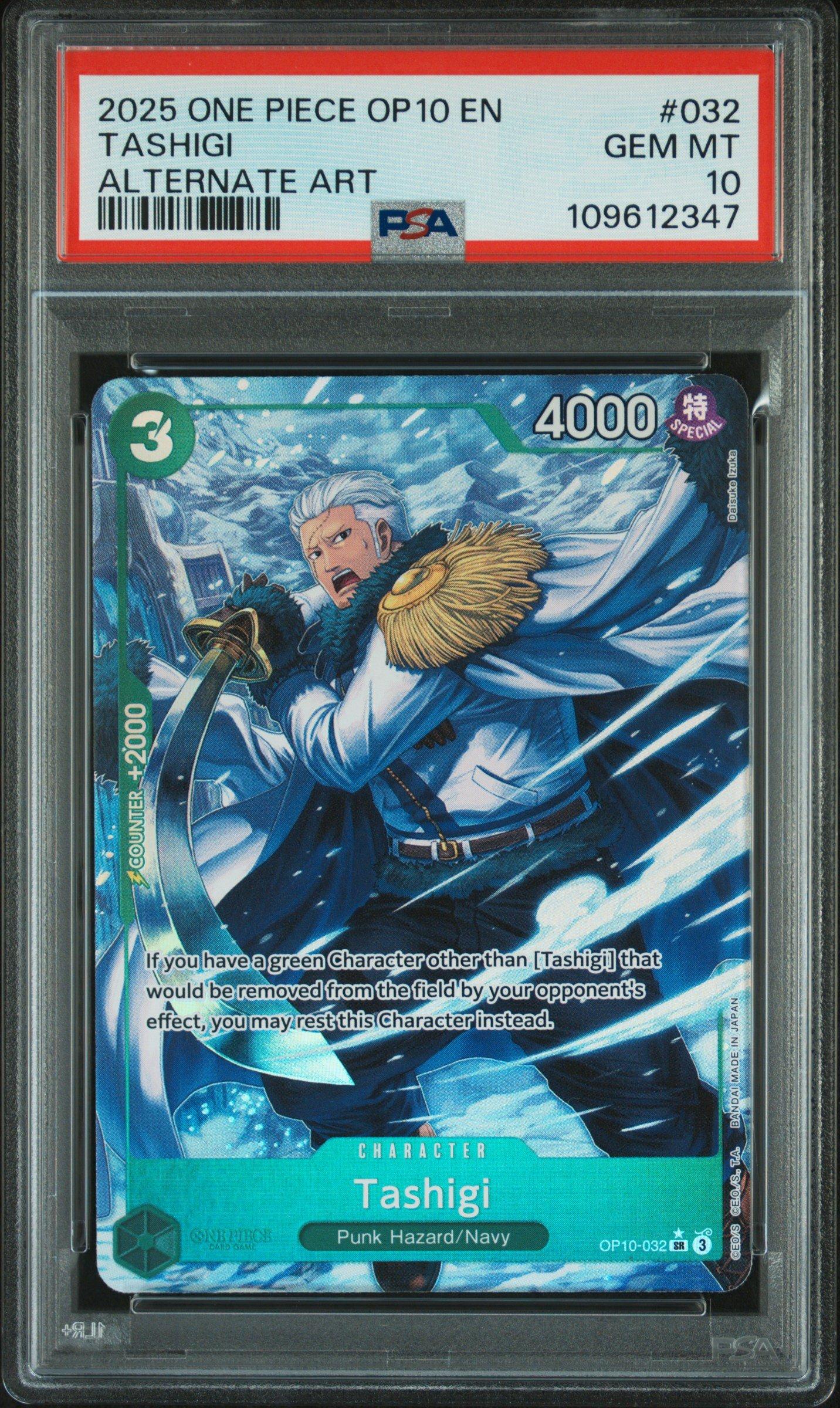 2025 One Piece Op10-royal Blood 032 Tashigi Alternate Art PSA 10
