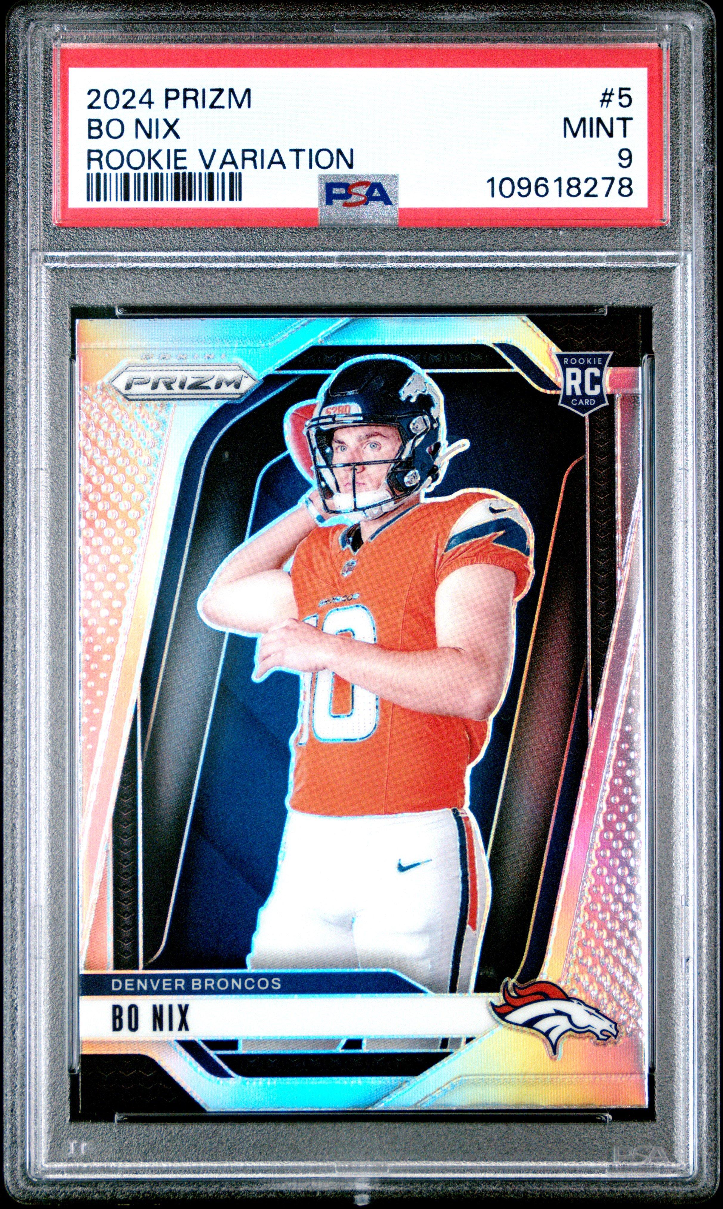 2024 Panini Prizm Rookie Variation 5 Bo Nix PSA