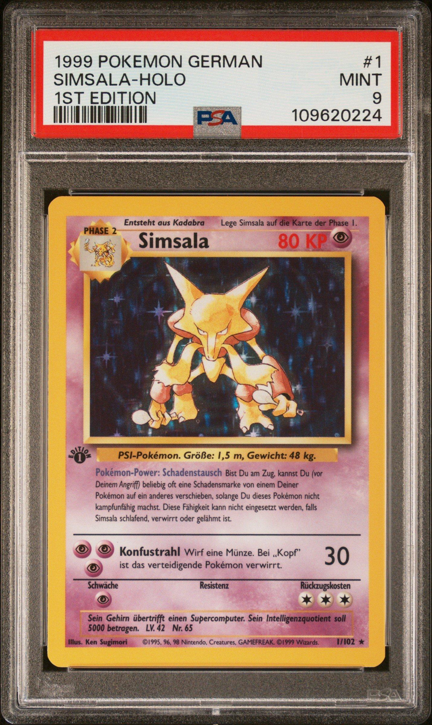 1999 Pokemon German 1 Simsala-holo 1st Edition PSA