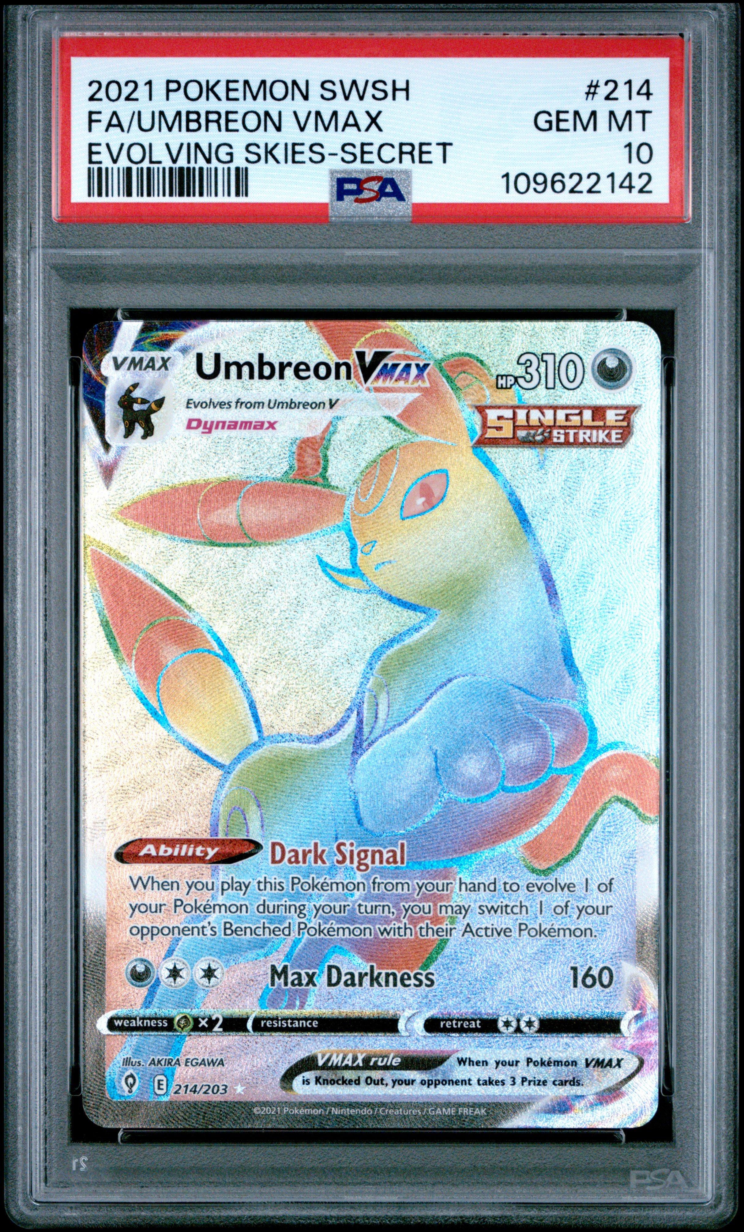 2021 Pokemon Sword & Shield Evolving Skies 214 Full Art/umbreon