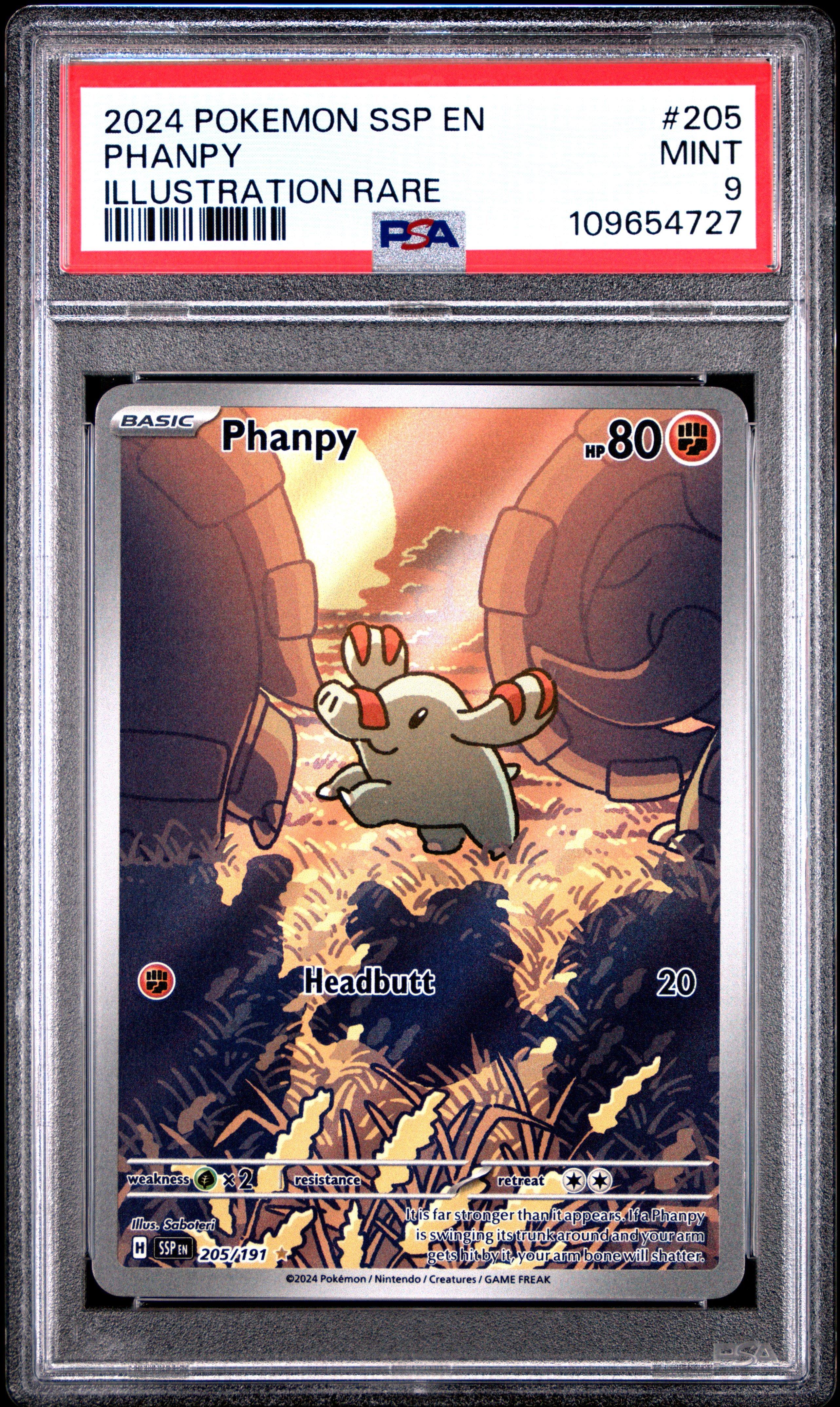 2024 Pokemon Ssp En-surging Sparks 205 Phanpy Illustration Rare