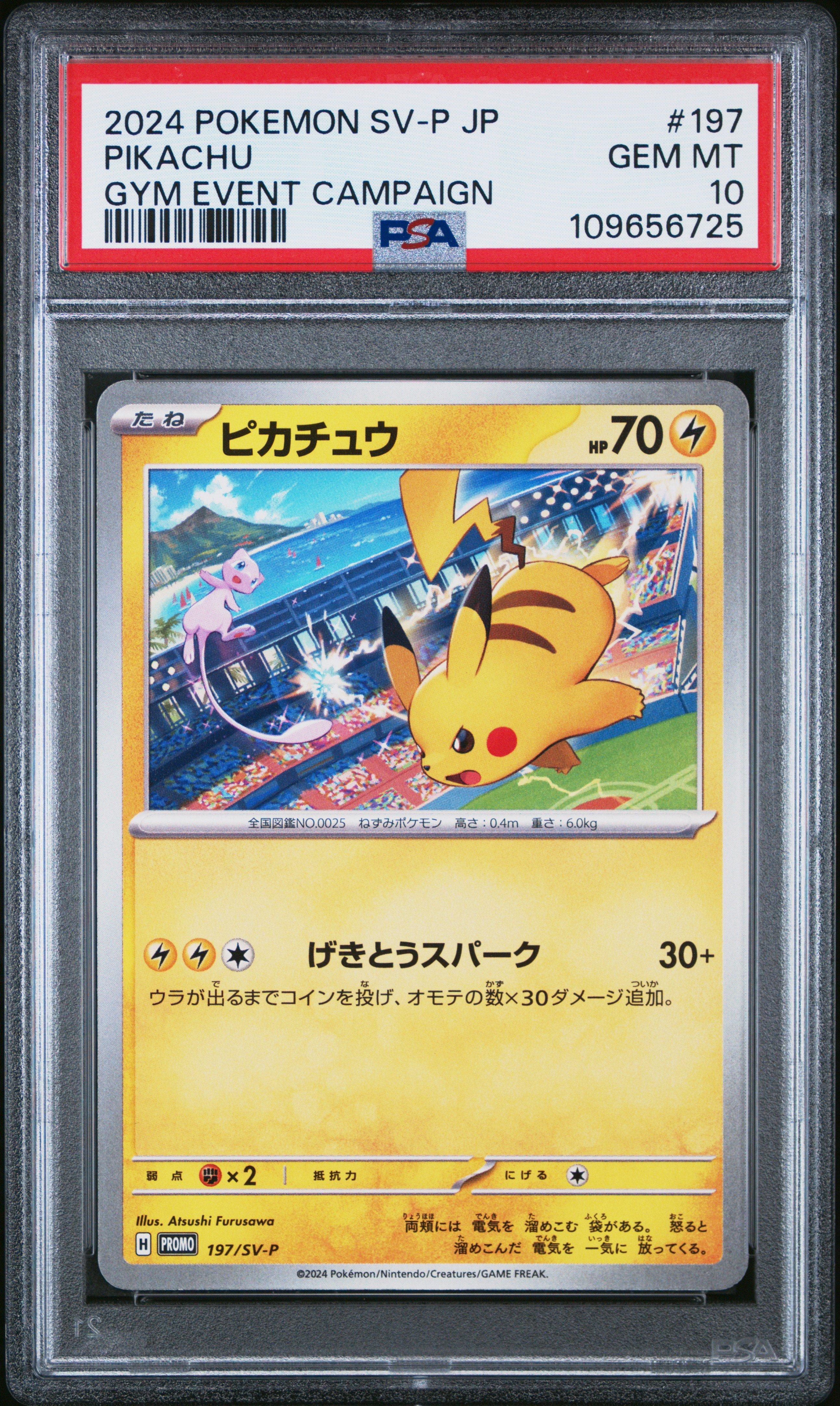 2024 Pokemon Japanese Sv-p Promo 197 Pikachu Gym Event Campaign