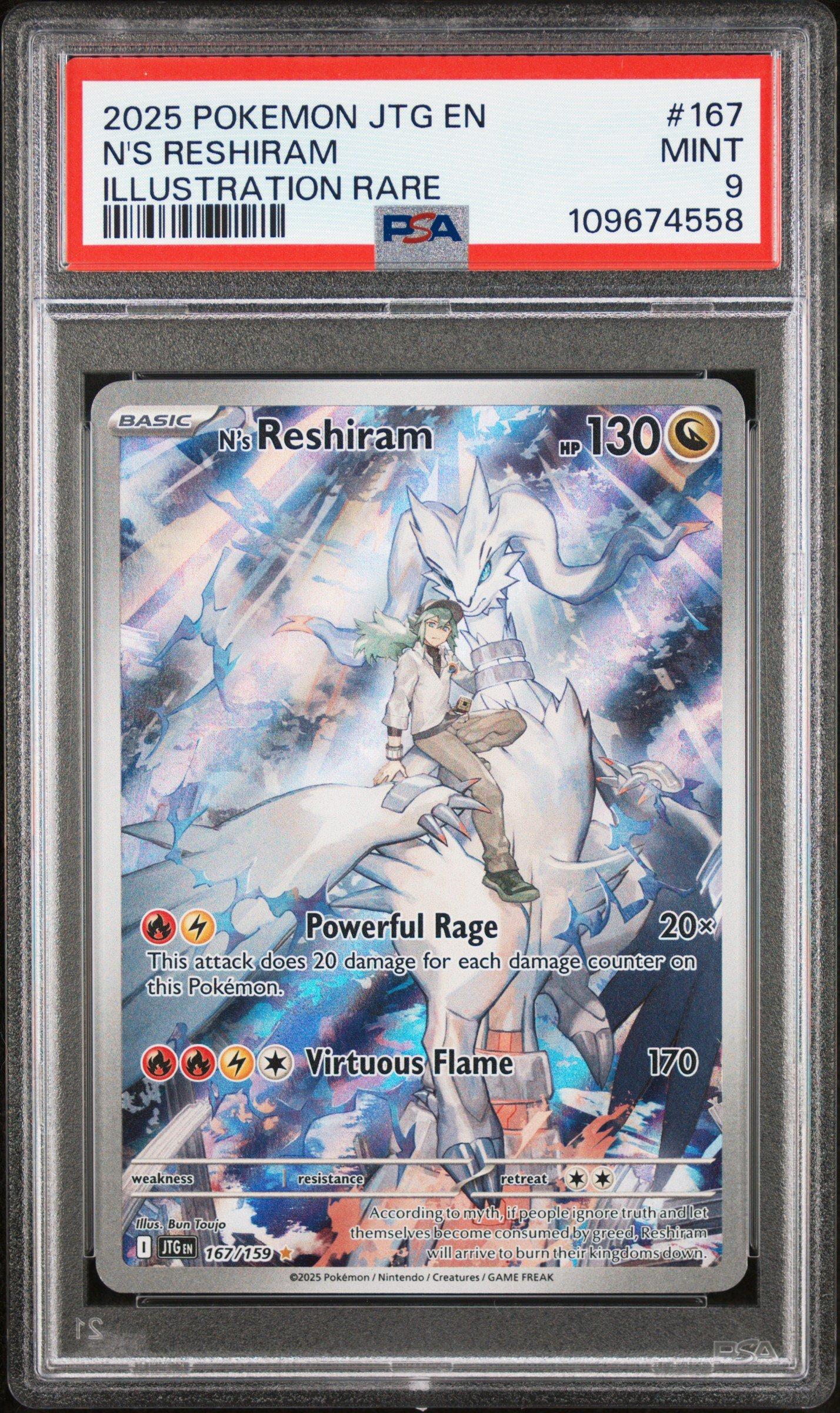 2025 Pokemon Jtg En-journey Together 167 N's Reshiram Illustration