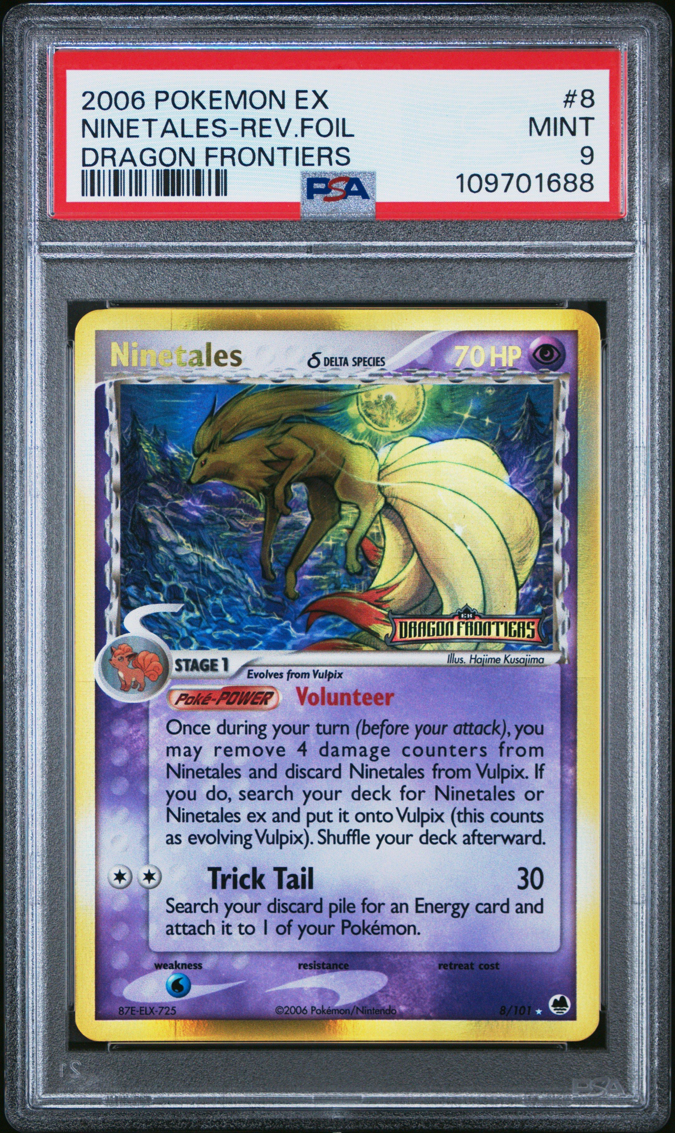 2006 Pokemon Ex Dragon Frontiers 8 Ninetales-reverse Foil PSA 9
