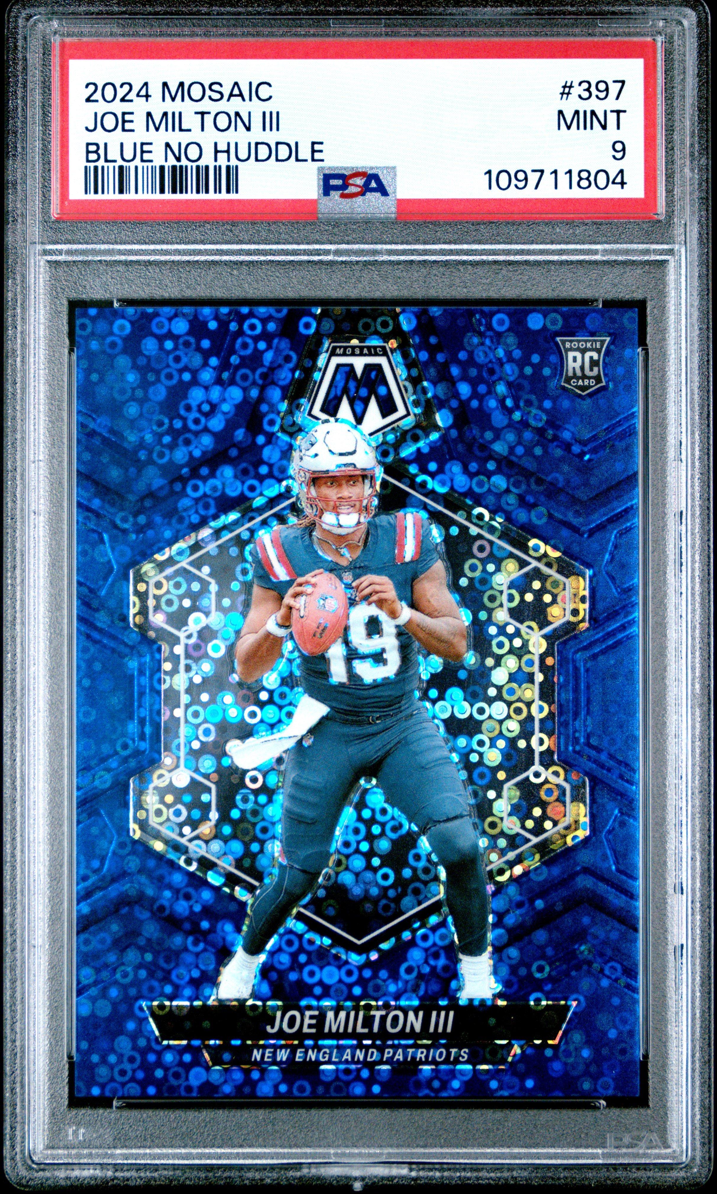 2024 Panini Mosaic 397 Joe Milton Iii Blue No Huddle PSA 9 Graded